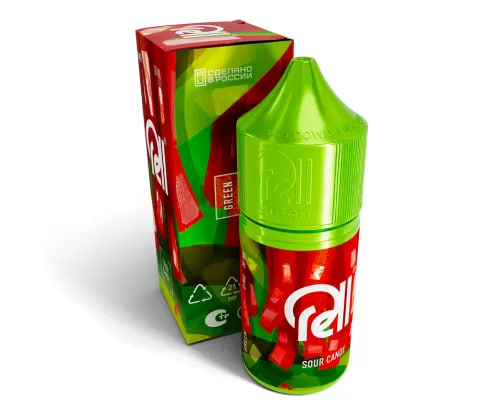Жидкость для ЭСДН RELL GREEN - Sour Candy ( с ароматом кислая конфета ) - 10 мл / 18 мг/см3