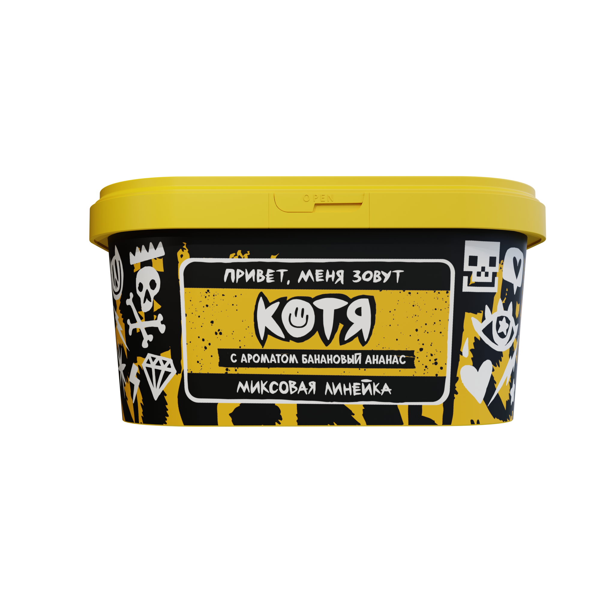 Табак для кальяна - Хулиган поп - КОТЯ ( с ароматом банановый ананас ) - 200 г