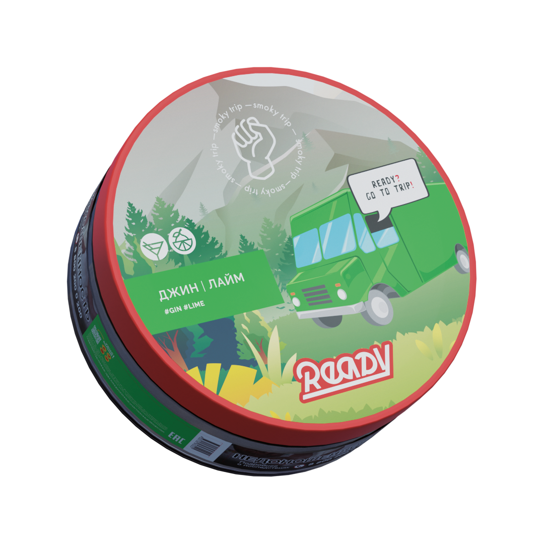Табак для кальяна - Ready - GIN TRIP - ( с ароматом джин лайм ) - 100 г