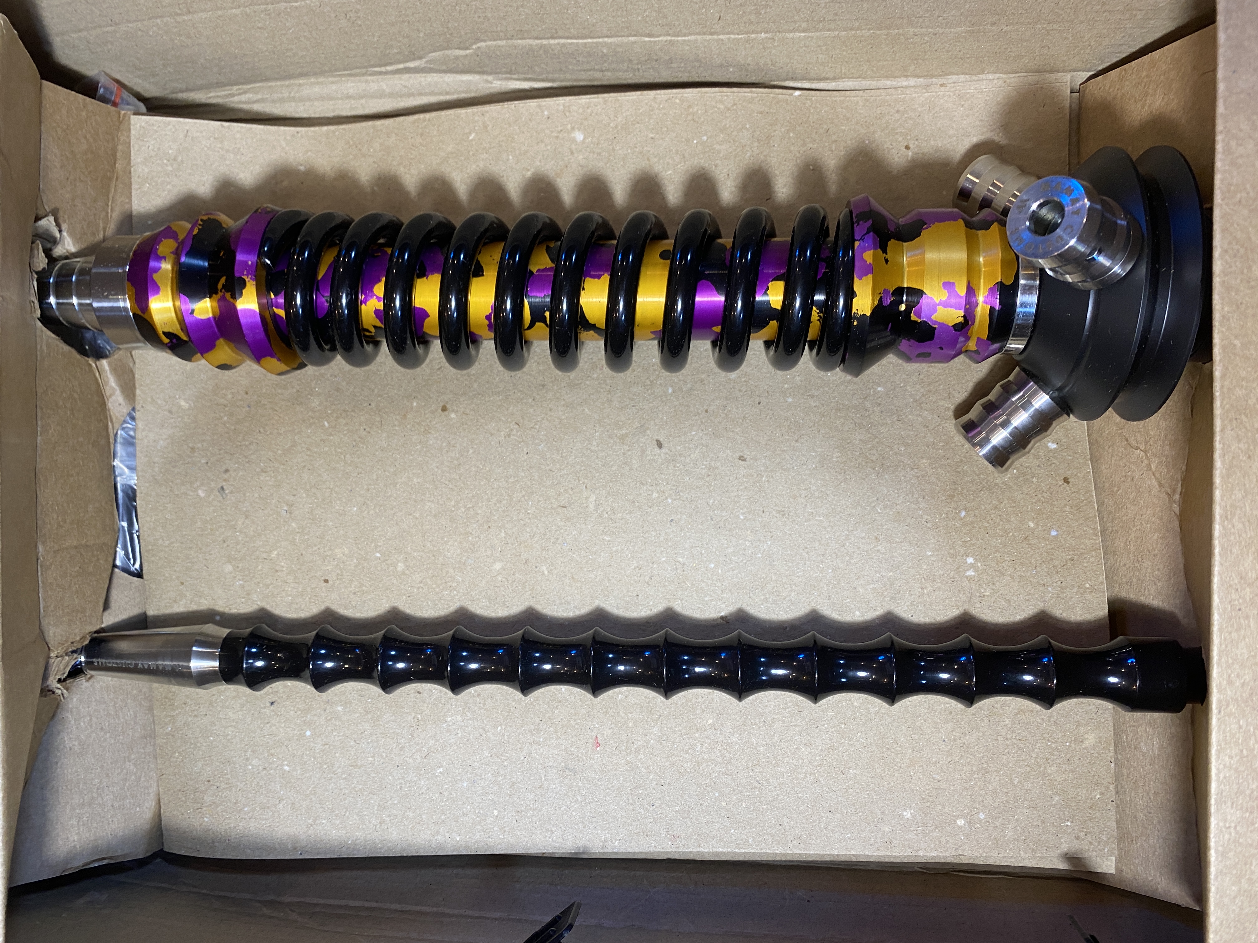 Кальян - Mamay - Coilovers Mini - ( Фиолет - Золото шахта - Анодирование - черная спираль )