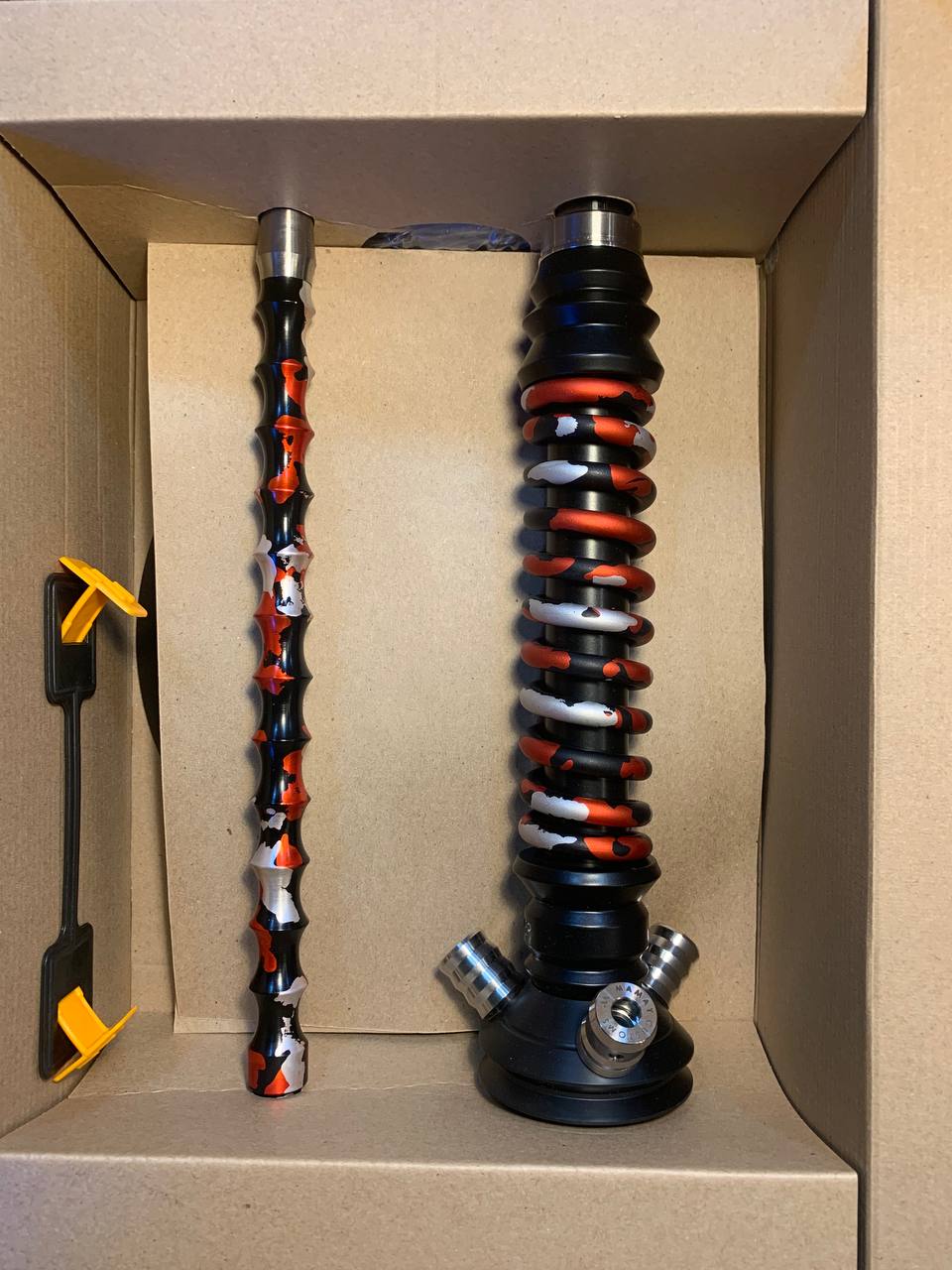 Кальян - Mamay - Coilovers Mini - ( Черная шахта - красный камуфляж анодирование спираль )