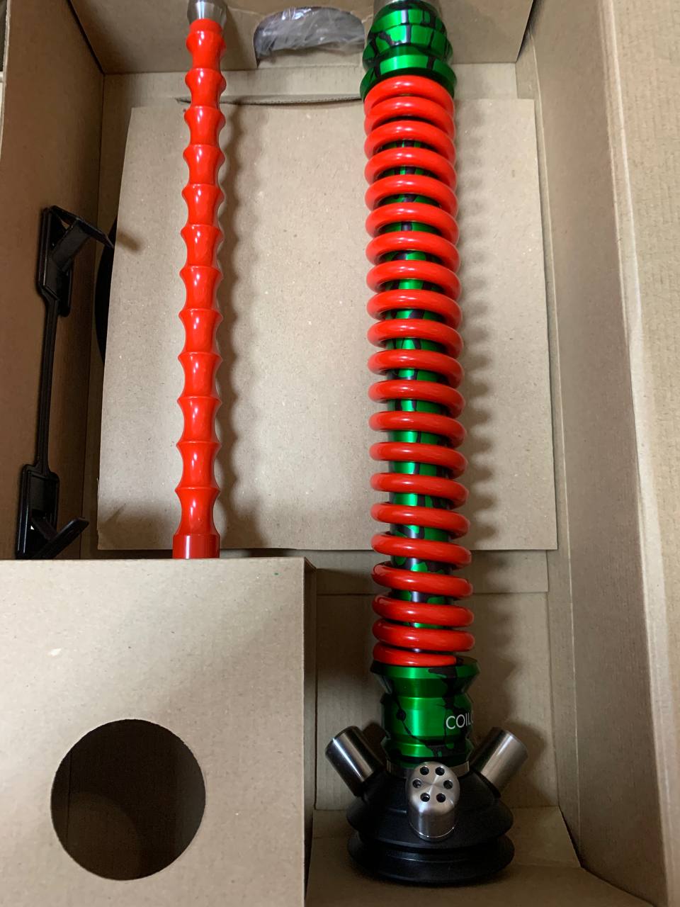 Кальян - Mamay - Coilovers ANOD - ( Зеленый Сплеш шахта - Красный спираль ) - 5.3