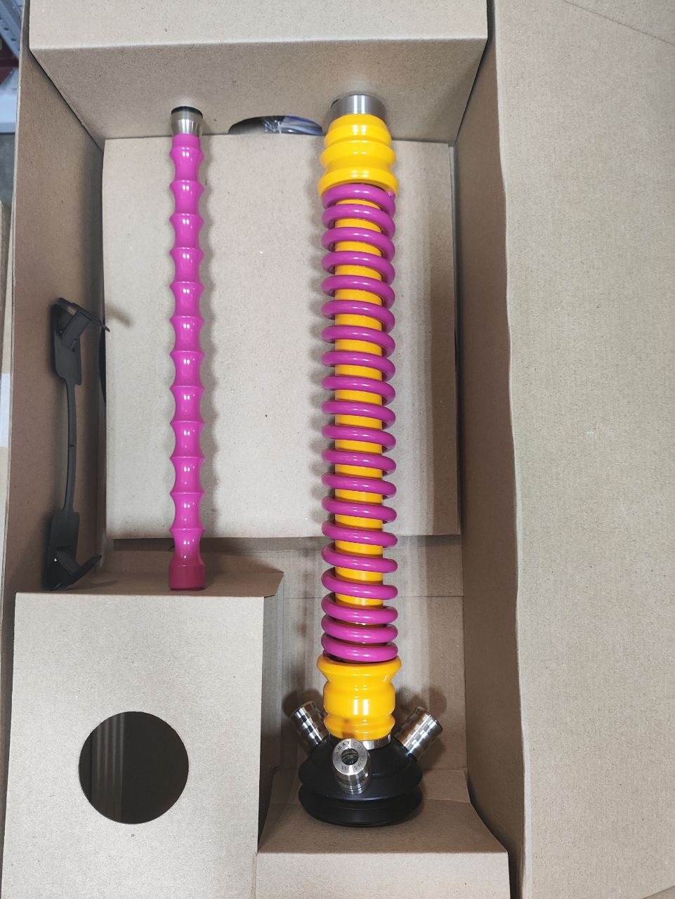Кальян - Mamay - Coilovers - ( Желтая шахта - фуксия спираль ) - 1.15