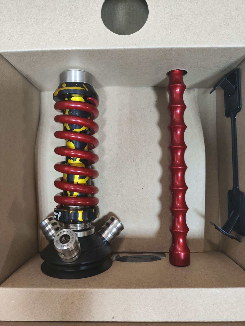 Кальян - Mamay - Coilovers Micro - ( Золотой сплэш шахта - красный кэнди спираль )
