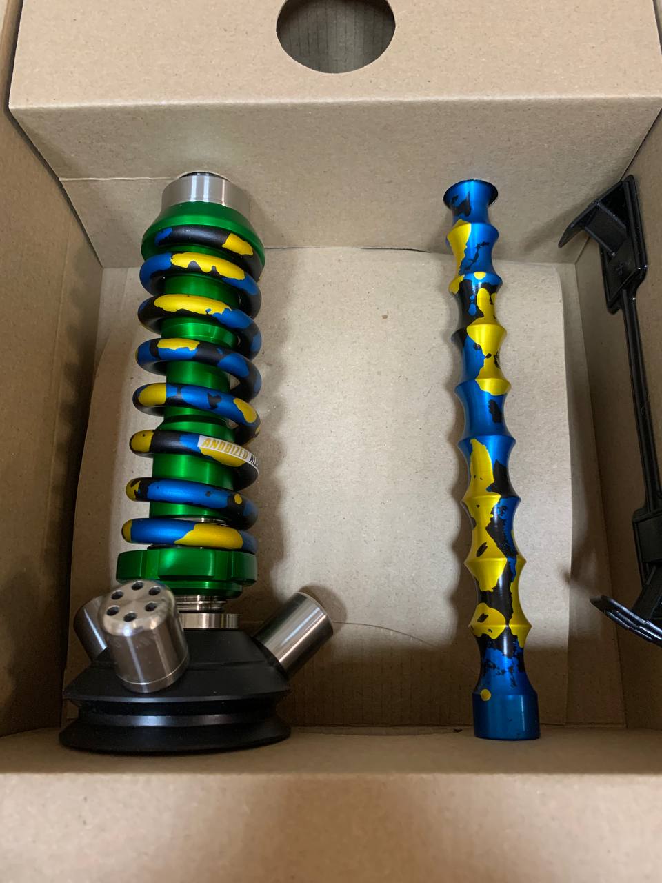 Кальян - Mamay - Coilovers Micro ANOD - ( Зеленый шахта - СинеЗолотой Камуфляж спираль )