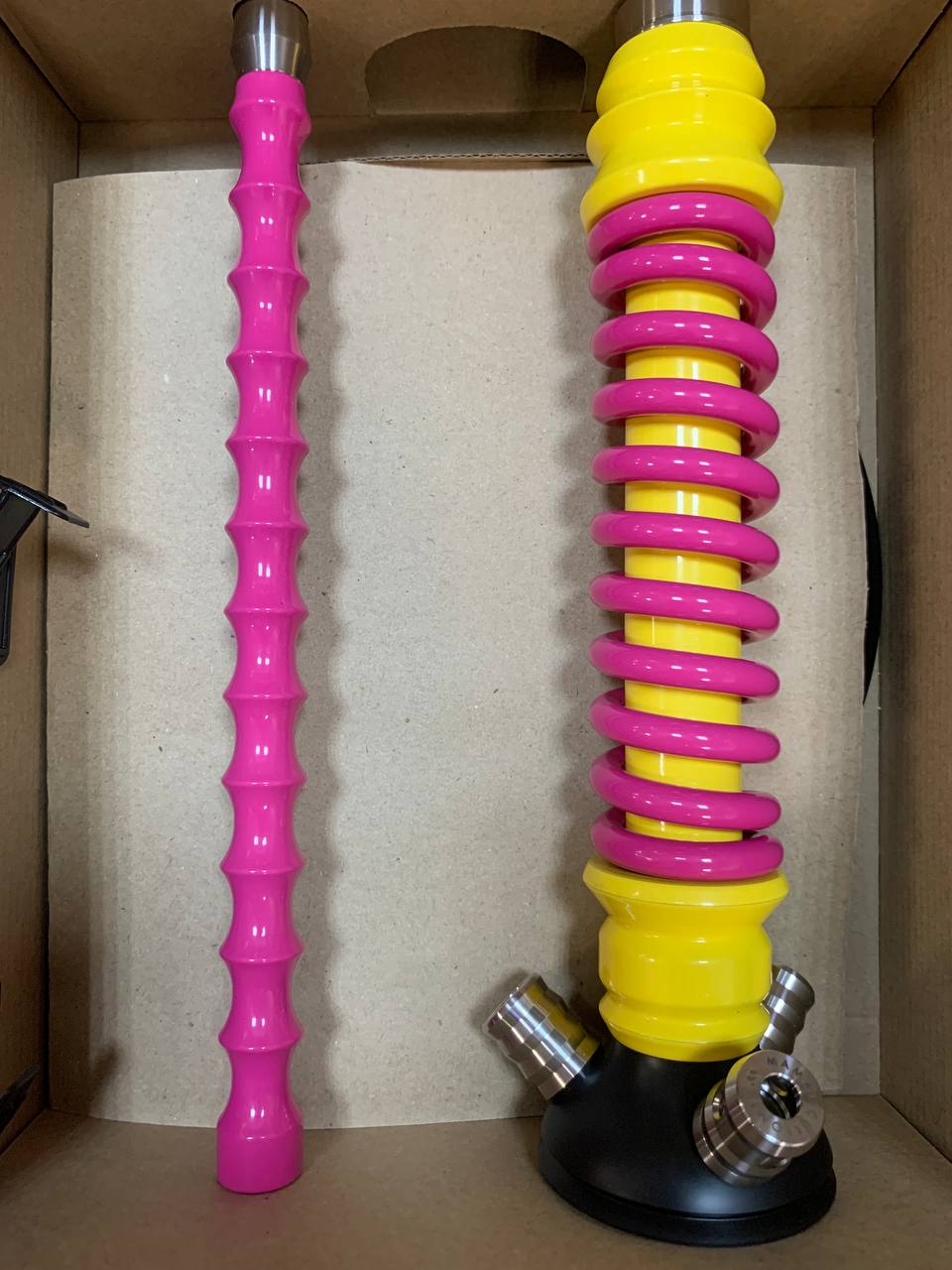 Кальян - Mamay - Coilovers Mini - ( Желтая шахта - фуксия спираль ) 2.23