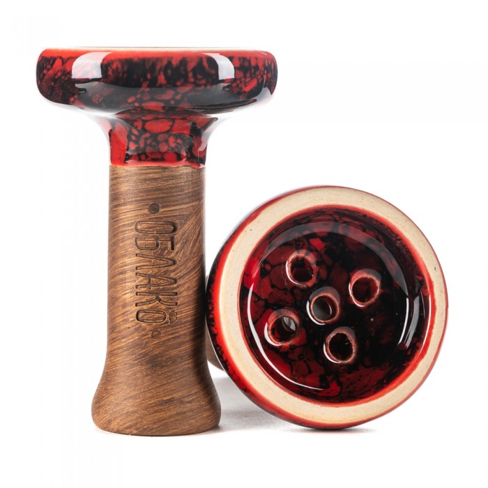 Чаша для кальяна - Облако - Black Glaze - красно-черный