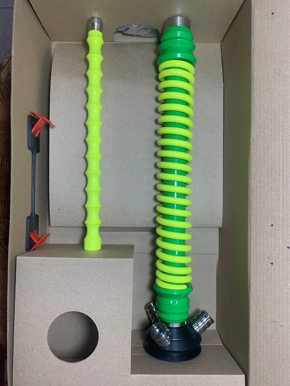 Кальян - Mamay - Coilovers - ( Салатовая шахта - желтый флюр спираль )