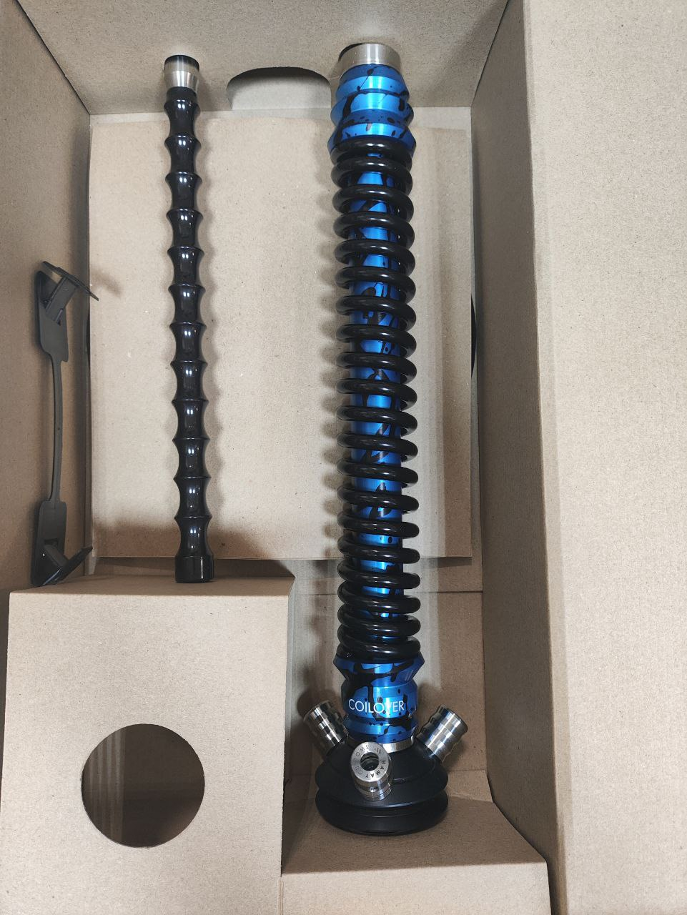 Кальян - Mamay - Coilovers - ( Голубой сплэш шахта - черная спираль )