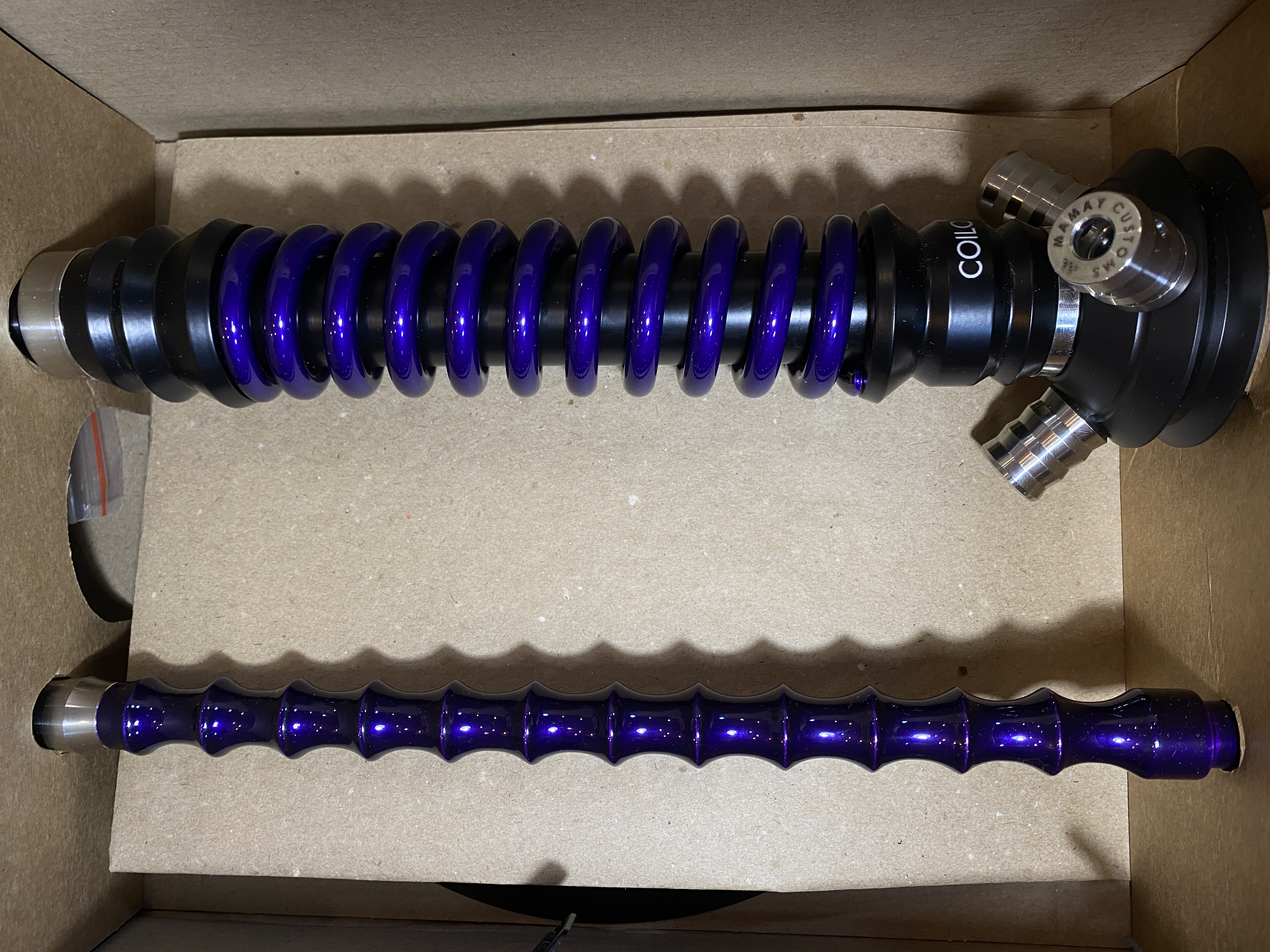 Кальян - Mamay - Coilovers Mini - ( Черная шахта - фиолетовый лак спираль )