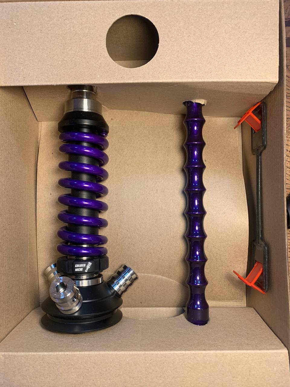 Кальян - Mamay - Coilovers Micro - ( Черная шахта - фиолетовый лак спираль )