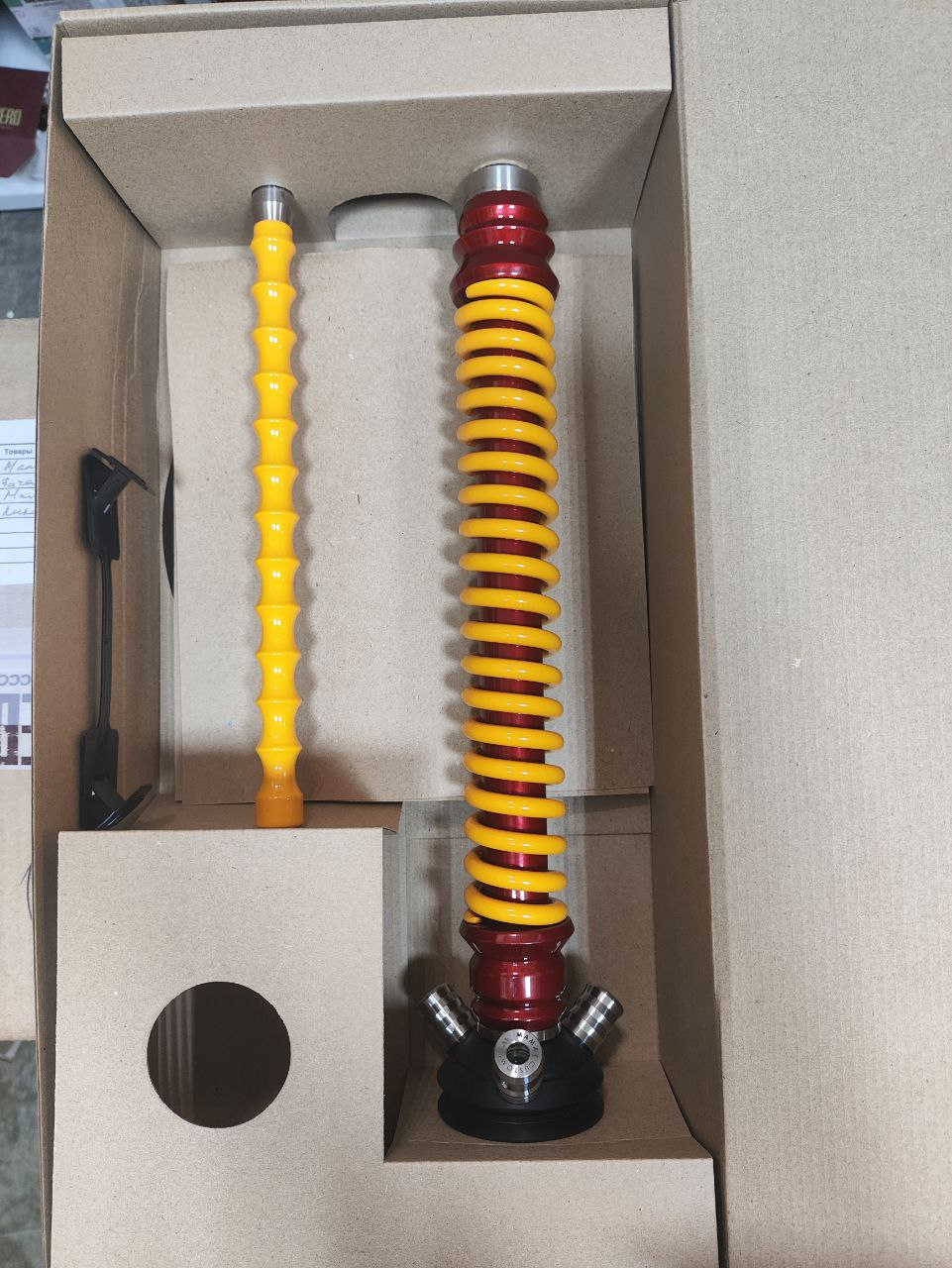 Кальян - Mamay - Coilovers - ( Красный лак шахта - желтая спираль ) - 1.8