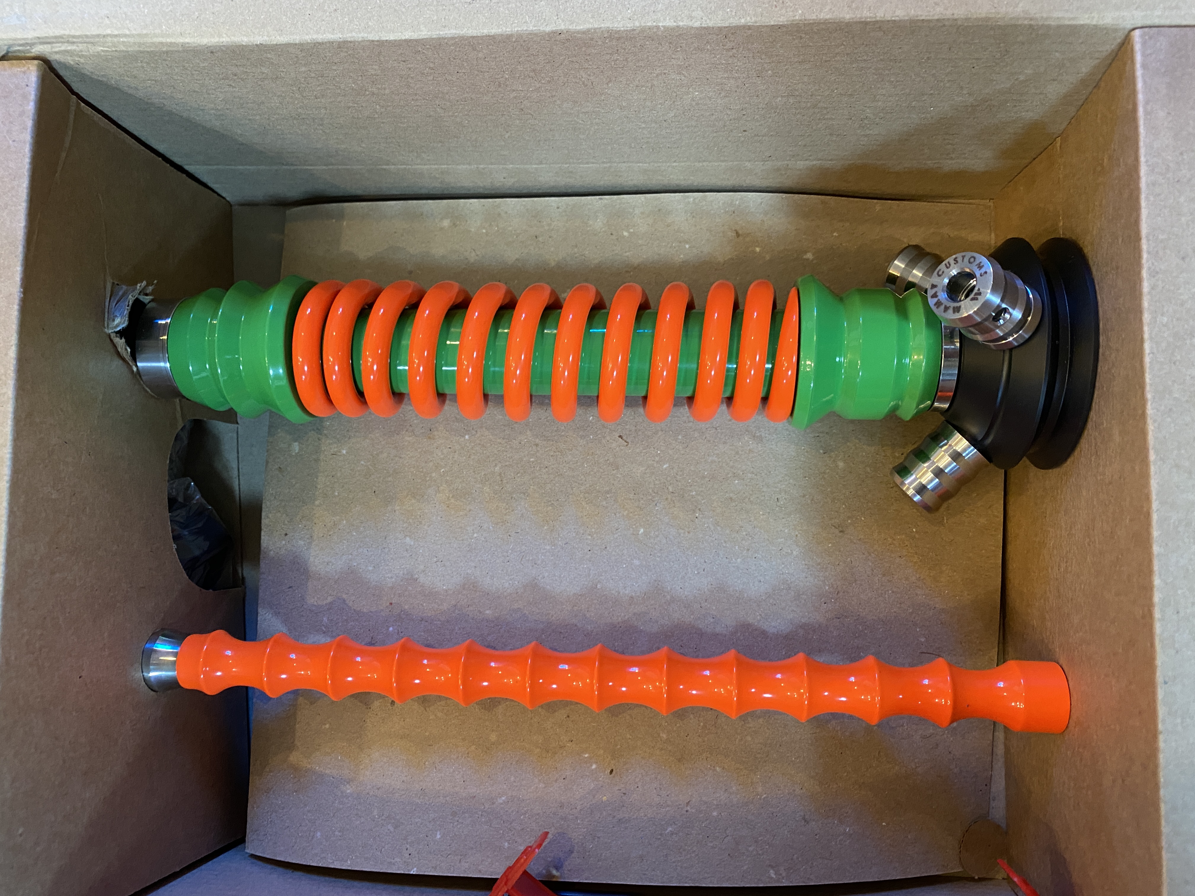 Кальян - Mamay - Coilovers Mini - ( Зеленая шахта - оранжевая спираль  )