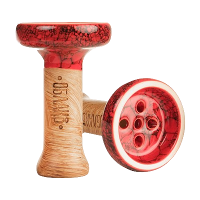 Чаша для кальяна - Облако - Black Glaze - красно-белый мрамор