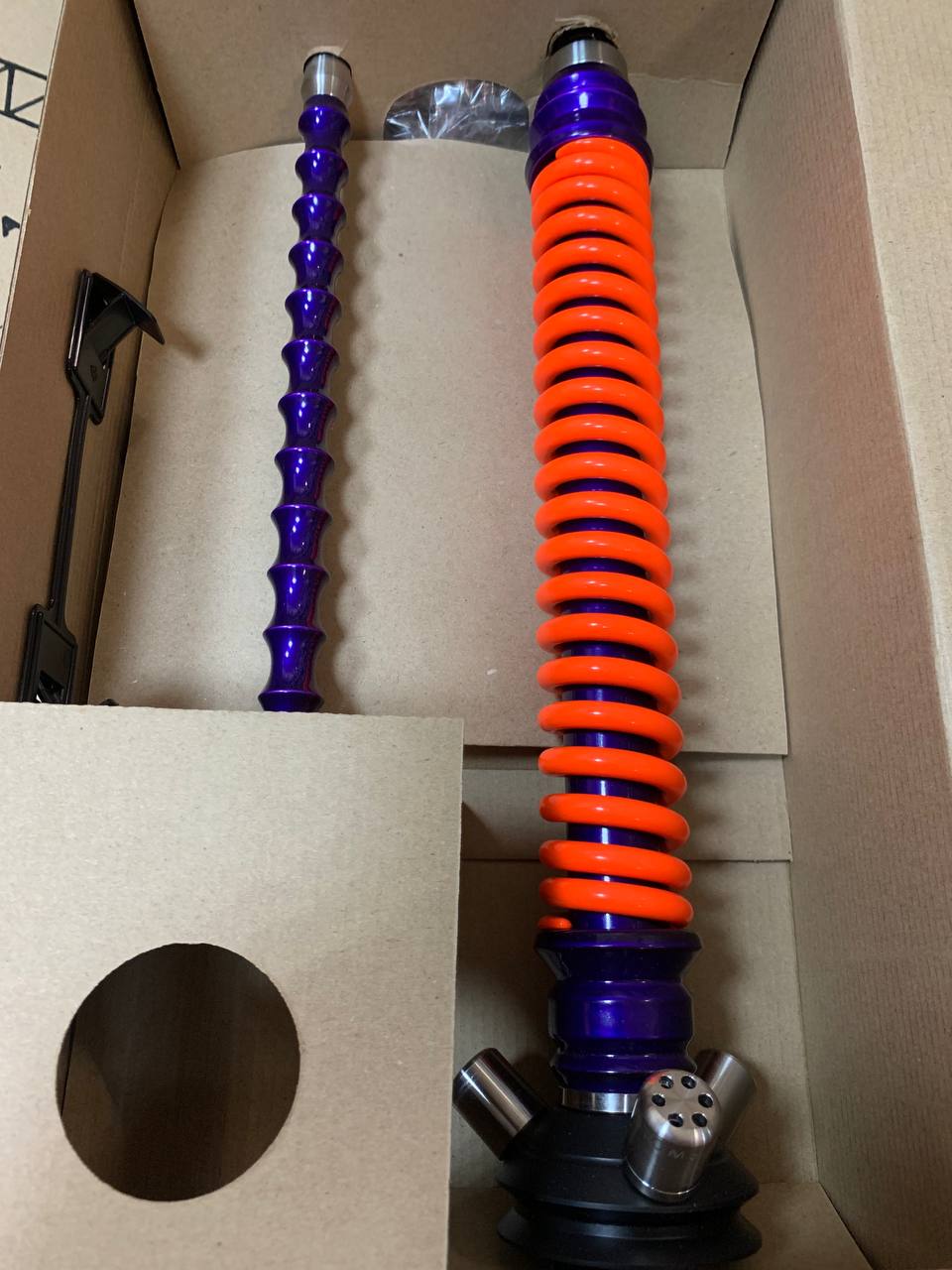 Кальян - Mamay - Coilovers - ( Фиолетовый Лак - Оранжевый Флюр спираль ) - 1.12