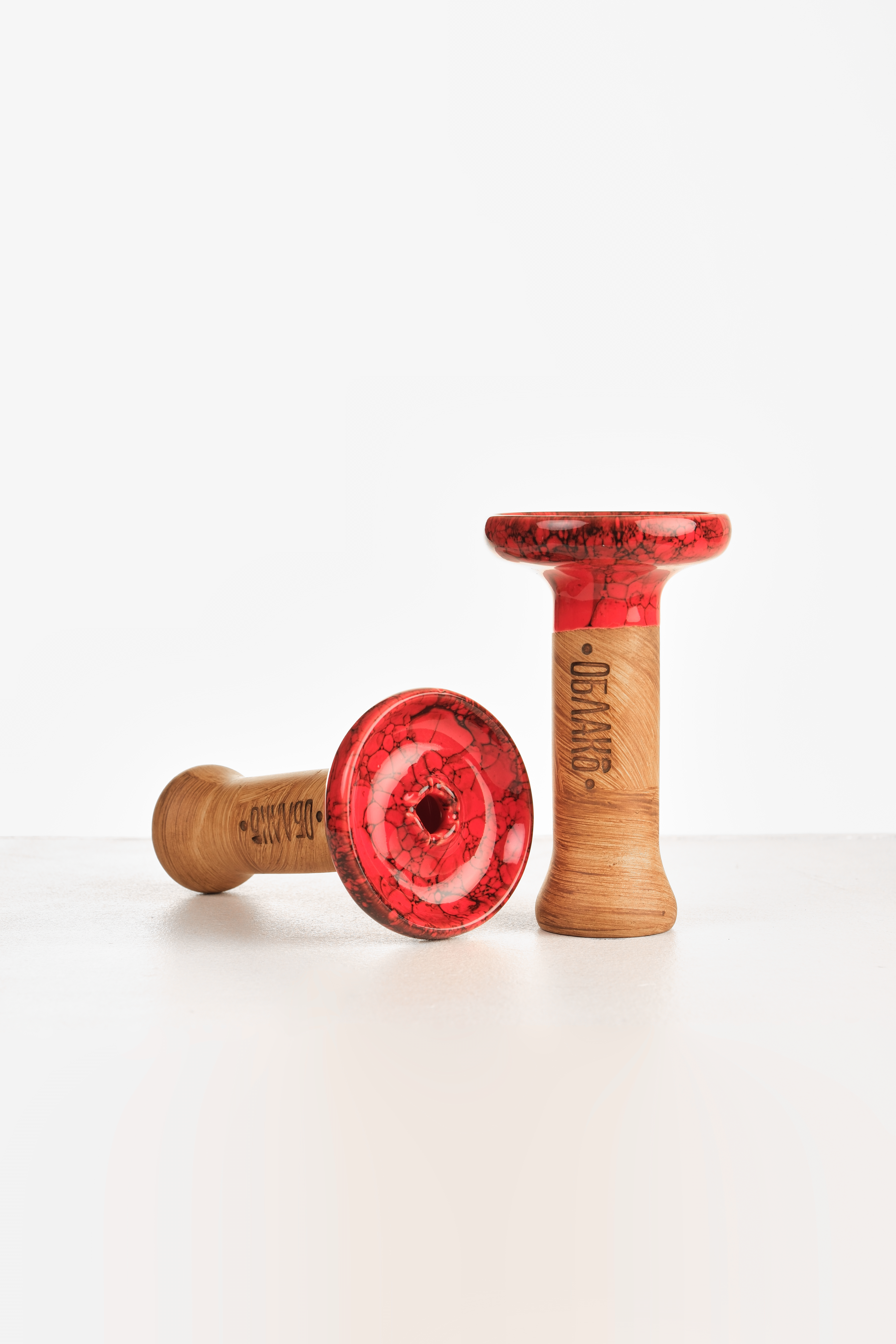 Чаша для кальяна - Облако - S - Phunnel Glaze - красно-чёрный мрамор ( фанэл )