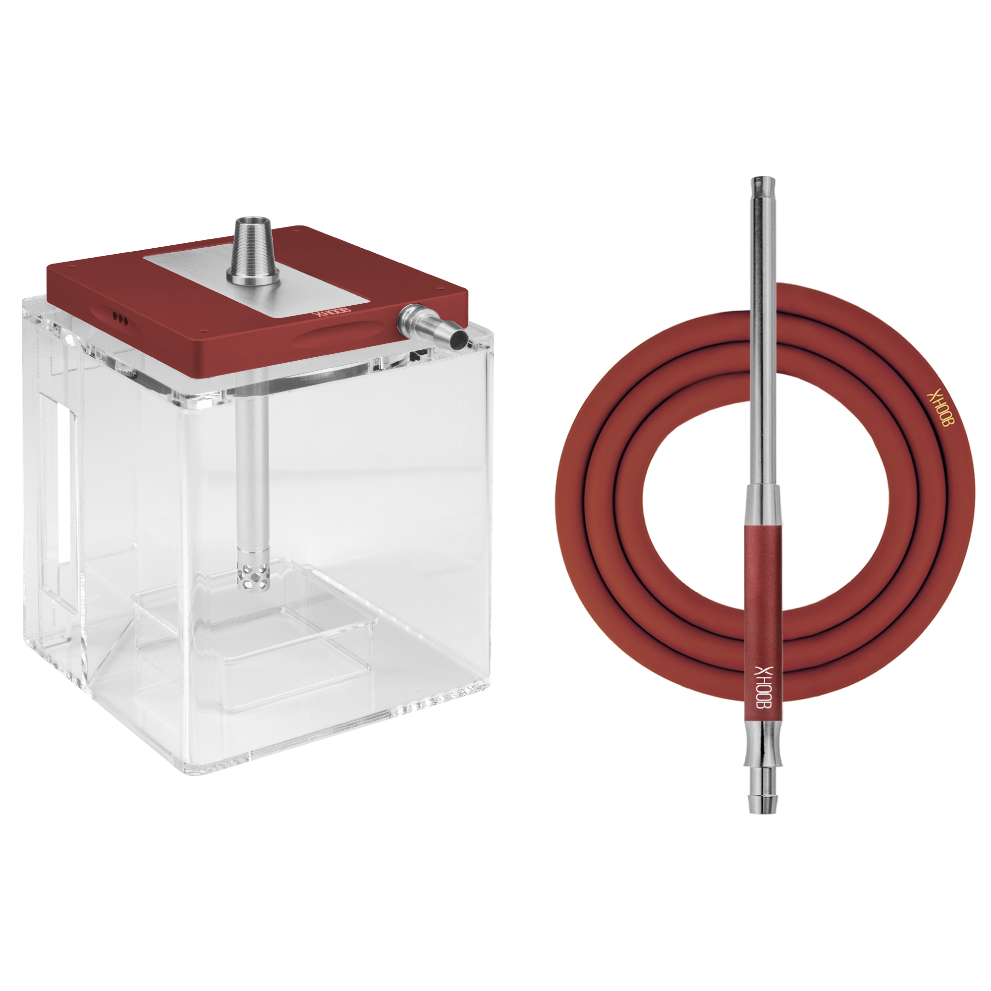 Кальян - Hoob - Atom - Wine Red - BOX - БЕЗ КОЛБЫ