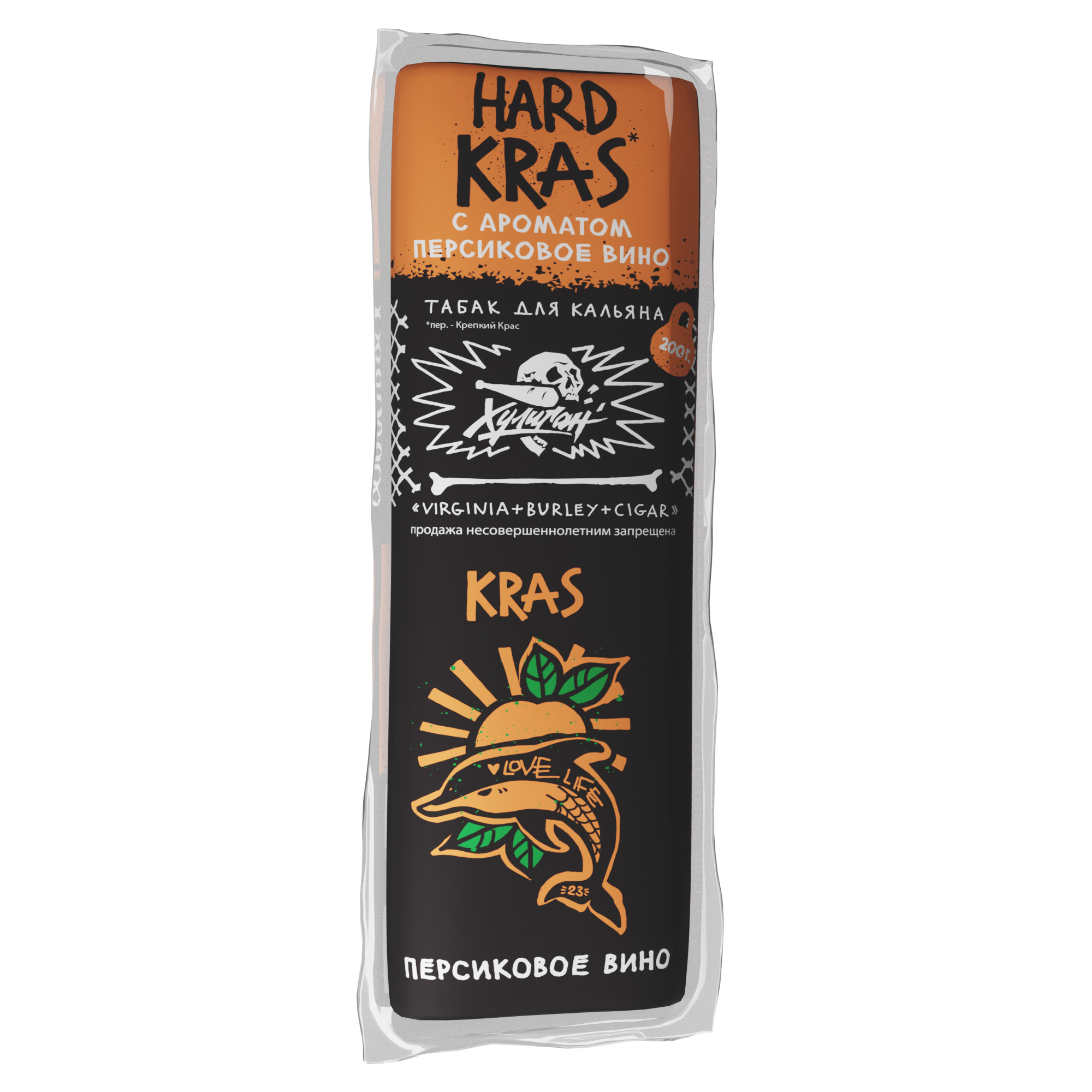 Табак для кальяна - Хулиган HARD - KRAS ( с ароматом персиковое вино ) - 200 г