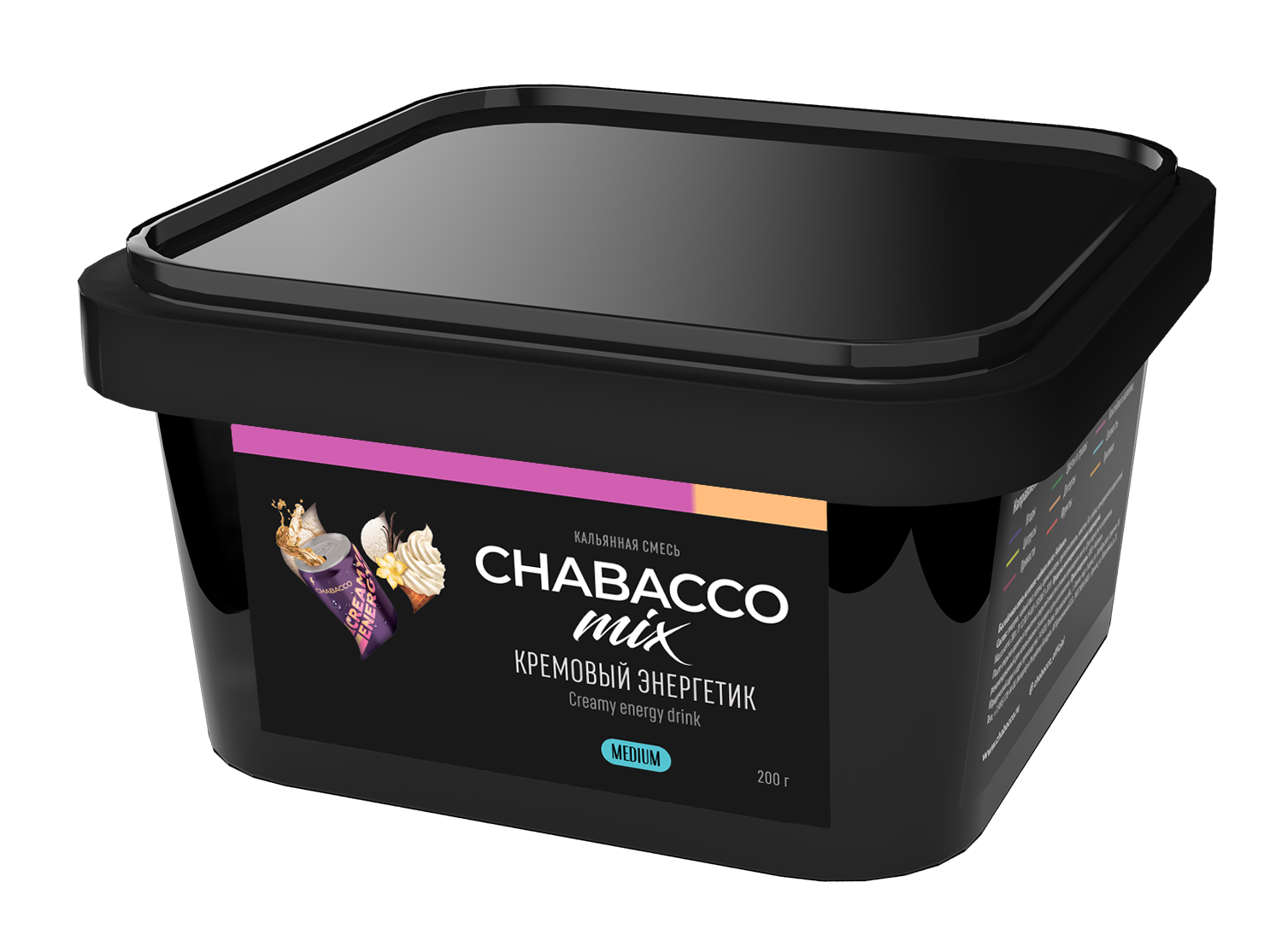 Бестабачная смесь для кальяна - Chabacco - MIX - CREAMY ENERGY ( с ароматом кремовый энергетик ) - 200г