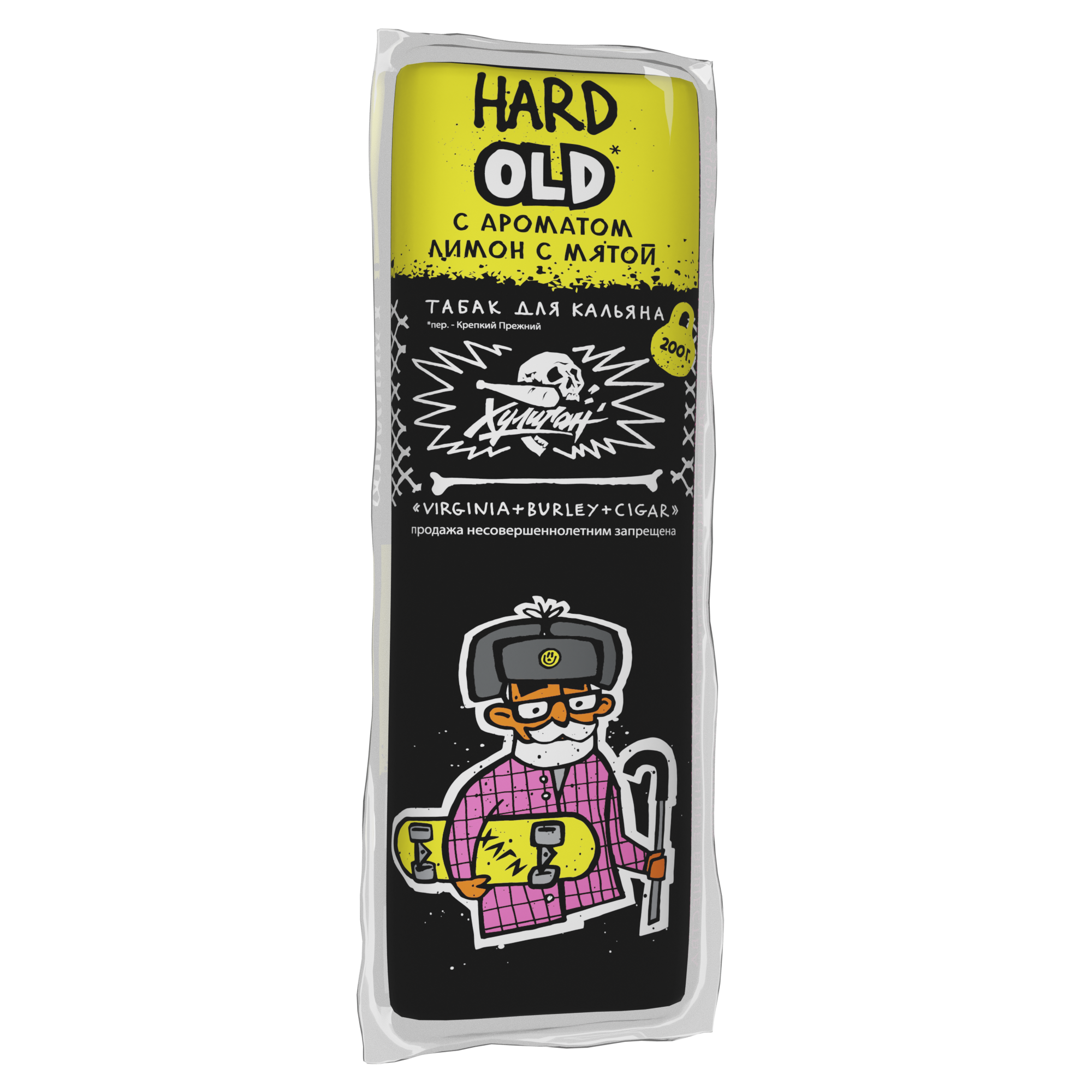 Табак для кальяна - Хулиган HARD - OLD ( с ароматом лимон с мятой ) - 200 г