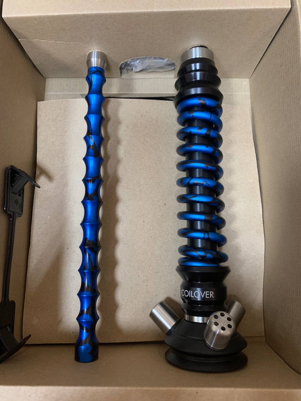 Кальян - Mamay - Coilovers Mini ANOD - ( Черный шахта - Голубой Сплеш спираль ) - 6.6