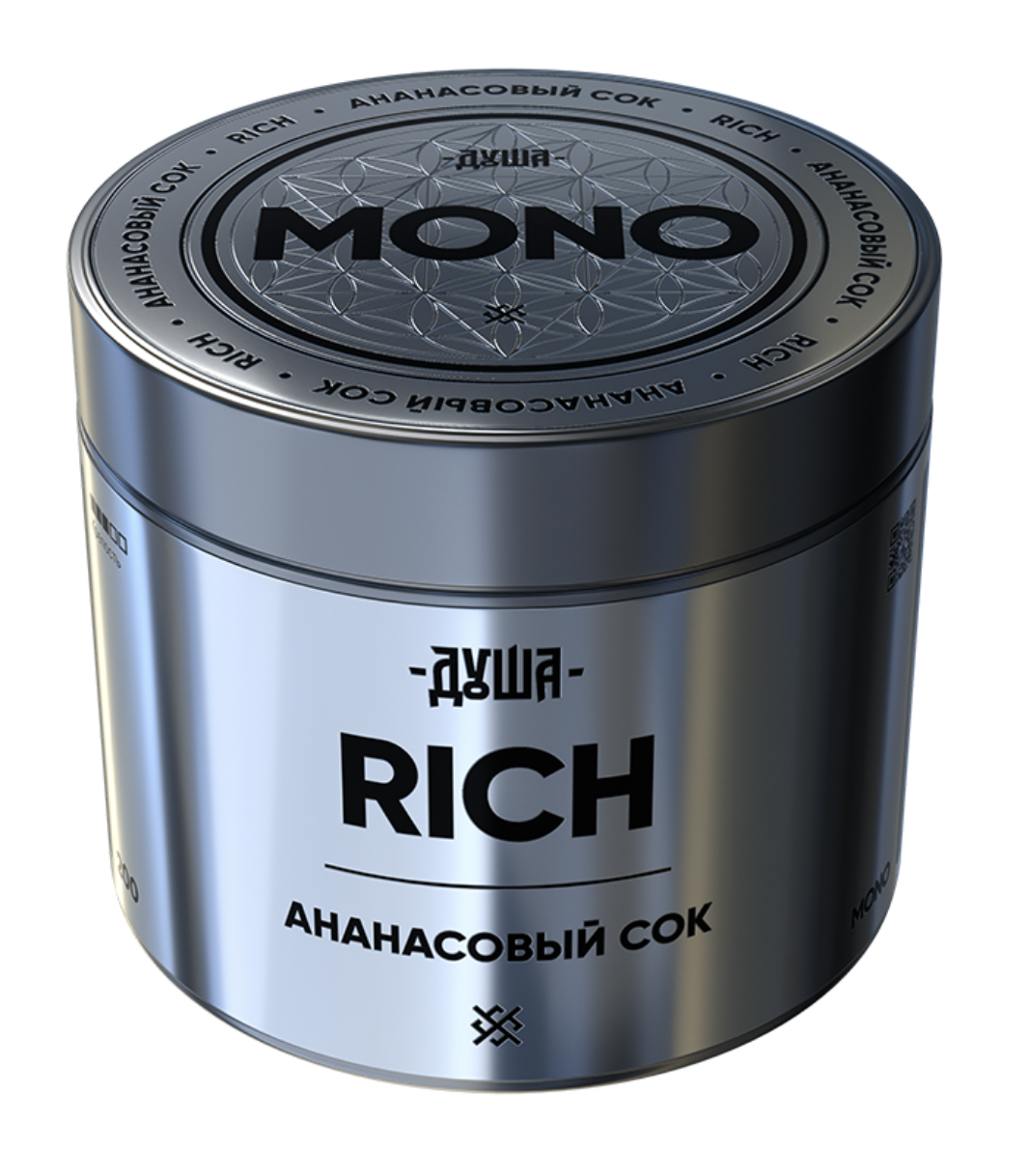 Табак для кальяна - Душа Mono - RICH - ( c ароматом Ананасовый сок ) - 200 г