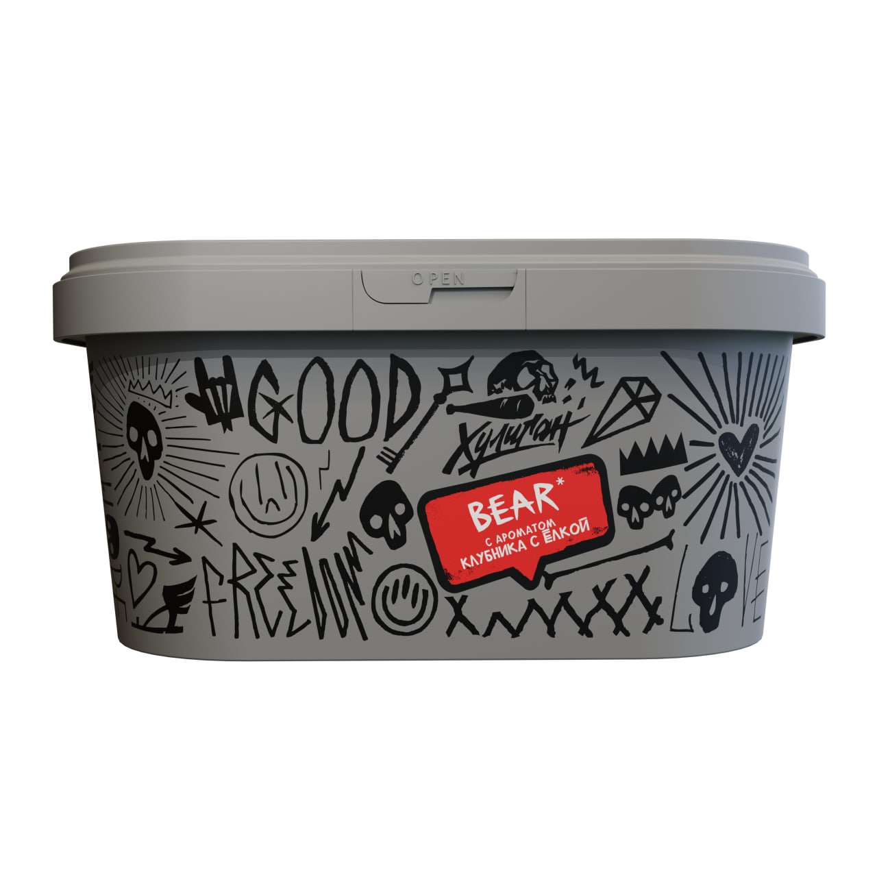 Табак для кальяна - Хулиган - BEAR ( с ароматом клубника с ёлкой ) - 200 г