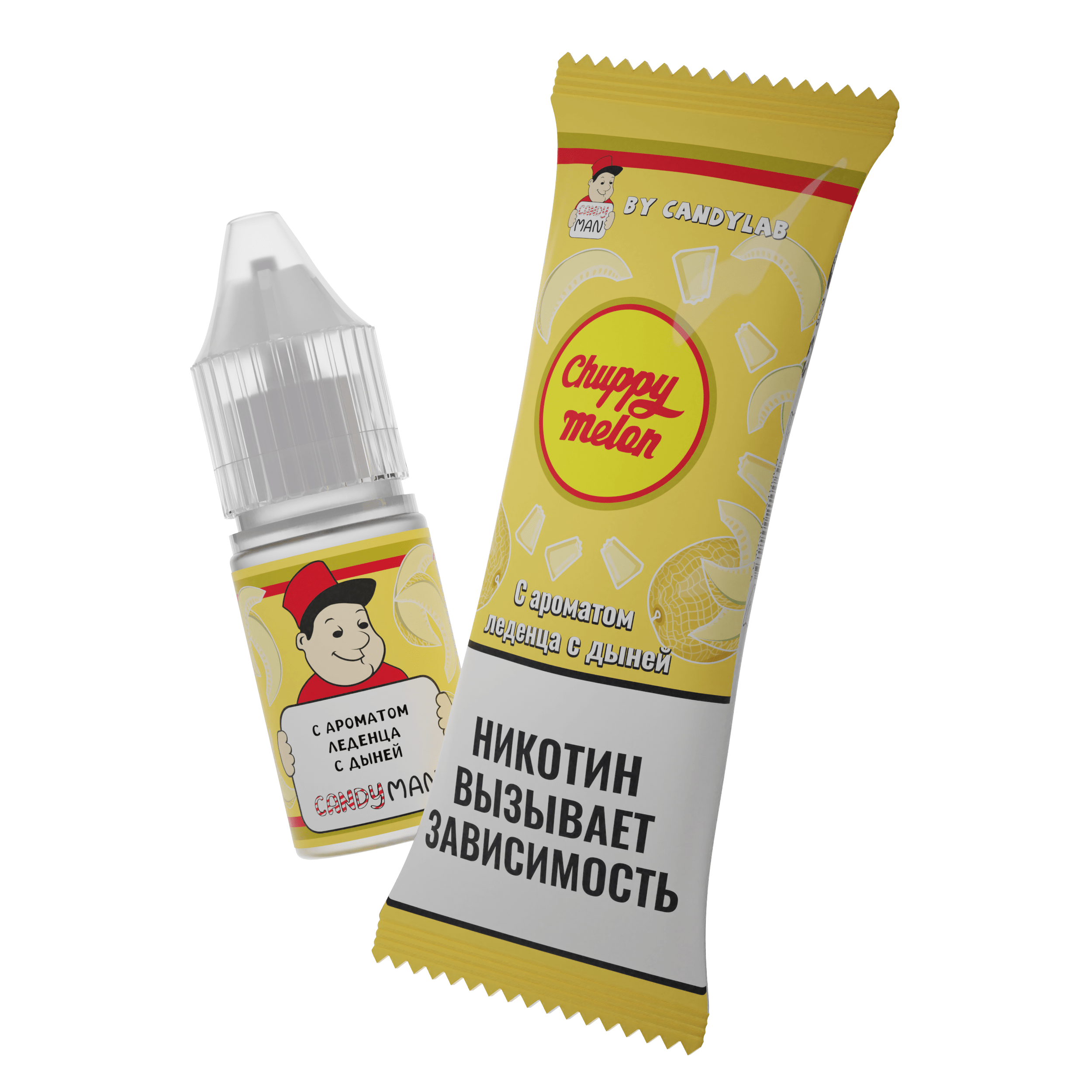 Жидкость для ЭСДН - CandyMan - Chuppy Melon ( с ароматом леденец с дыней ) - 10мл / 15мг/см3 - ЧЗ