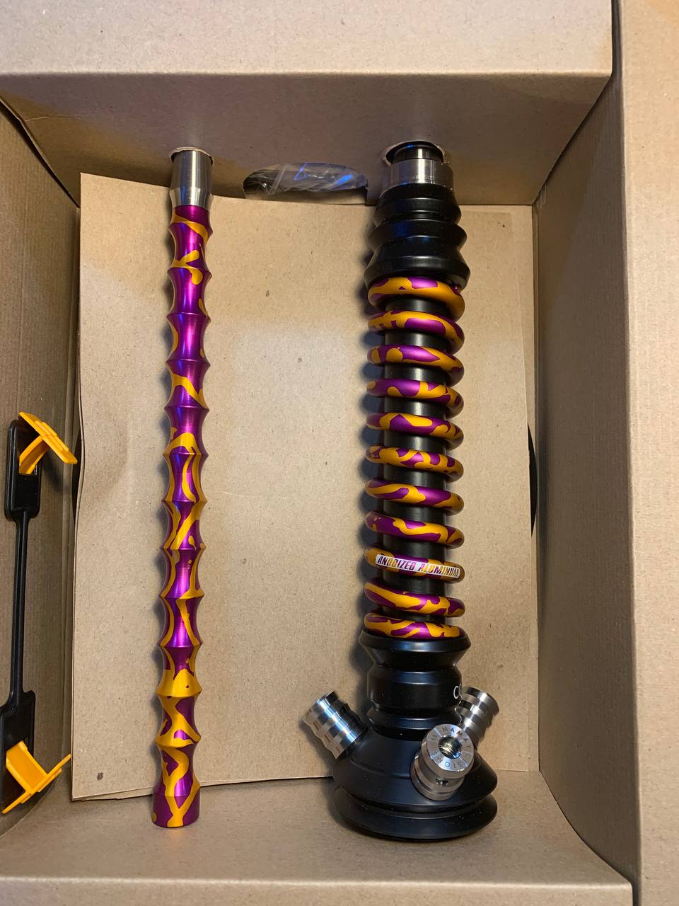 Кальян - Mamay - Coilovers Mini - ( Черная шахта - пурпур-золото спираль анодирование)