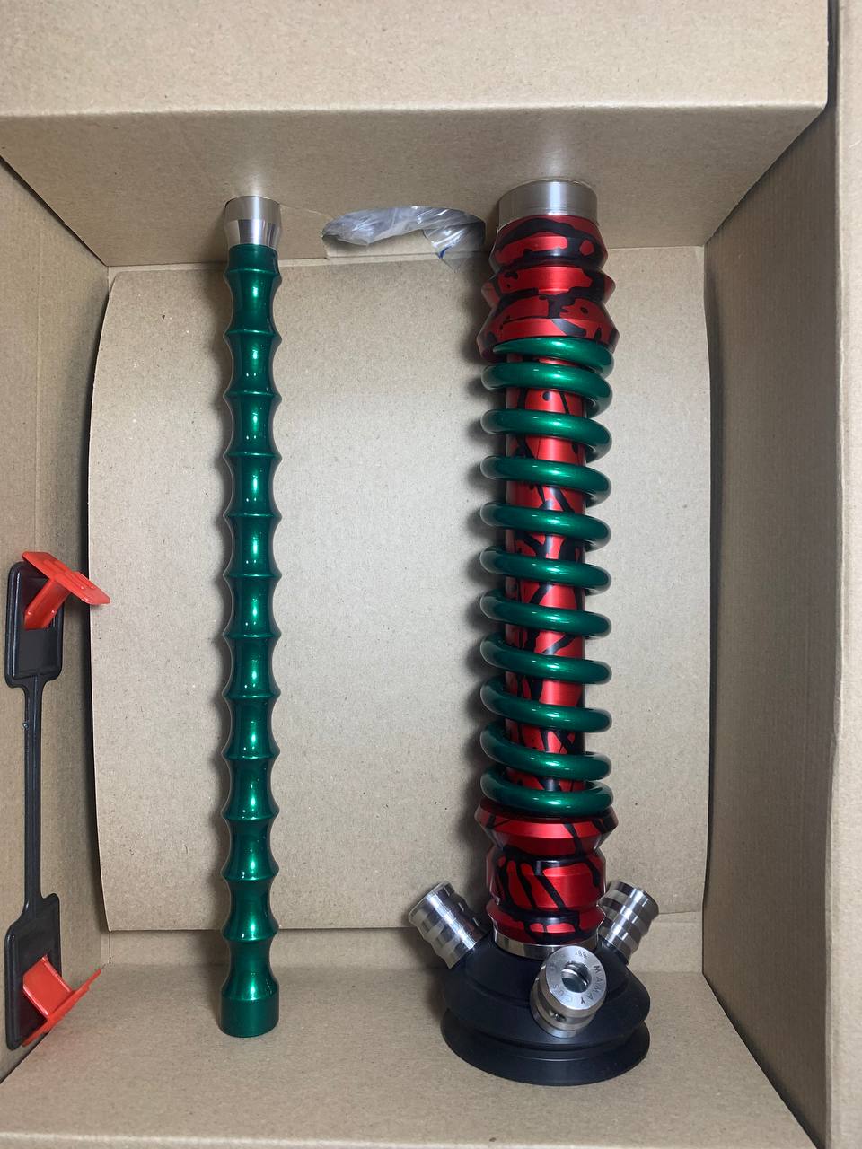 Кальян - Mamay - Coilovers Mini - ( Красный сплэш спираль шахта - зеленый лак спираль )