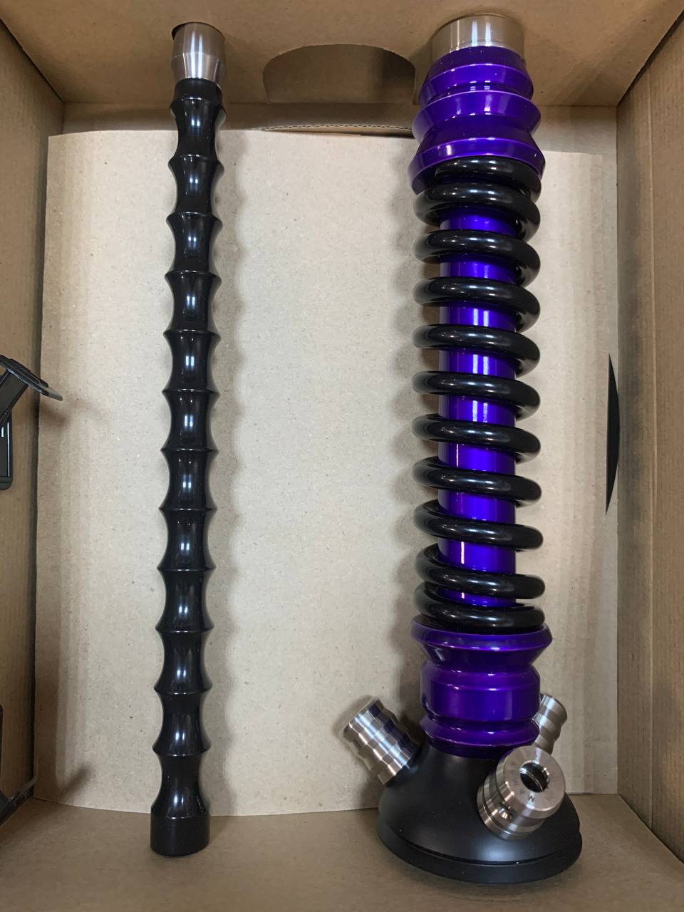 Кальян - Mamay - Coilovers Mini - ( Фиолетовый лак шахта - Черная спираль ) 2.19