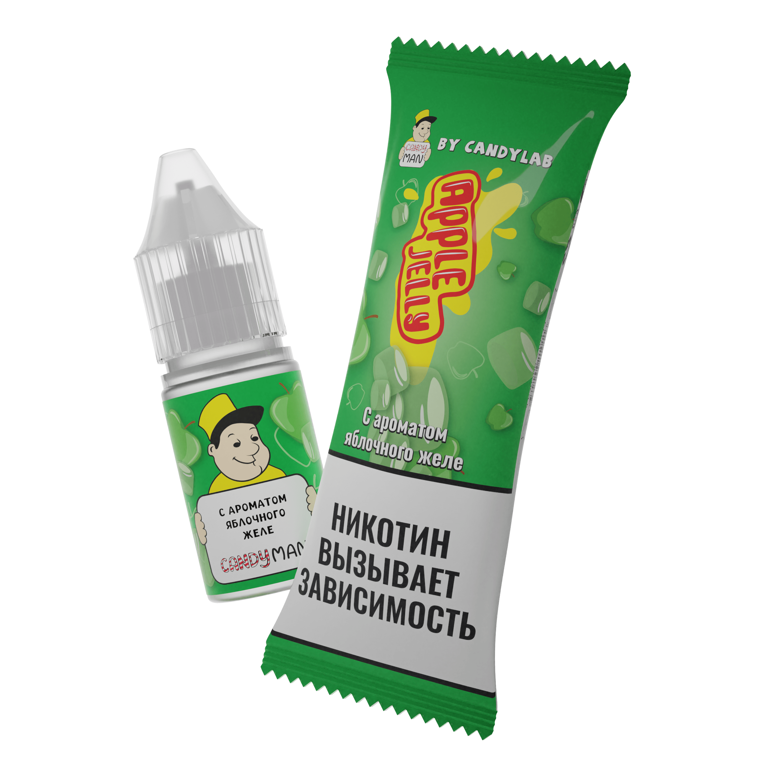 Жидкость для ЭСДН - CandyMan - Apple Jelly ( с ароматом яблочное желе ) - 10мл / 15мг/см3 - ЧЗ