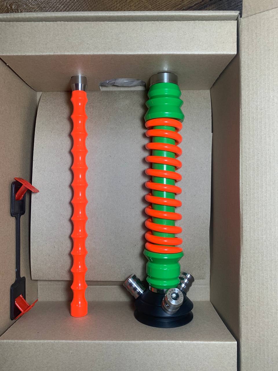 Кальян - Mamay - Coilovers Mini - ( Зелёная шахта - оранжевый флюр спираль )