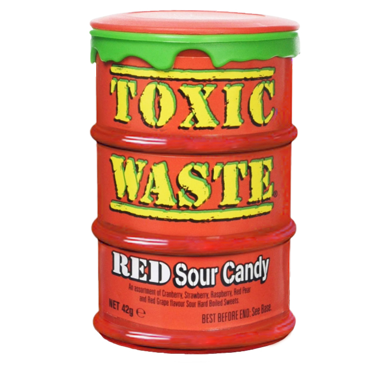 Леденцы Toxic Waste - Красные - 42 г