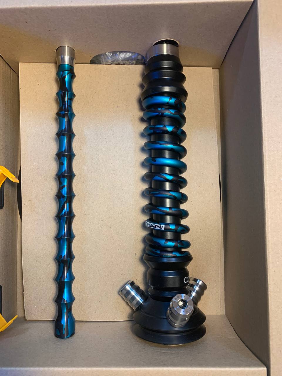 Кальян - Mamay - Coilovers Mini - ( Черная шахта - бирюзовый сплэш спираль )