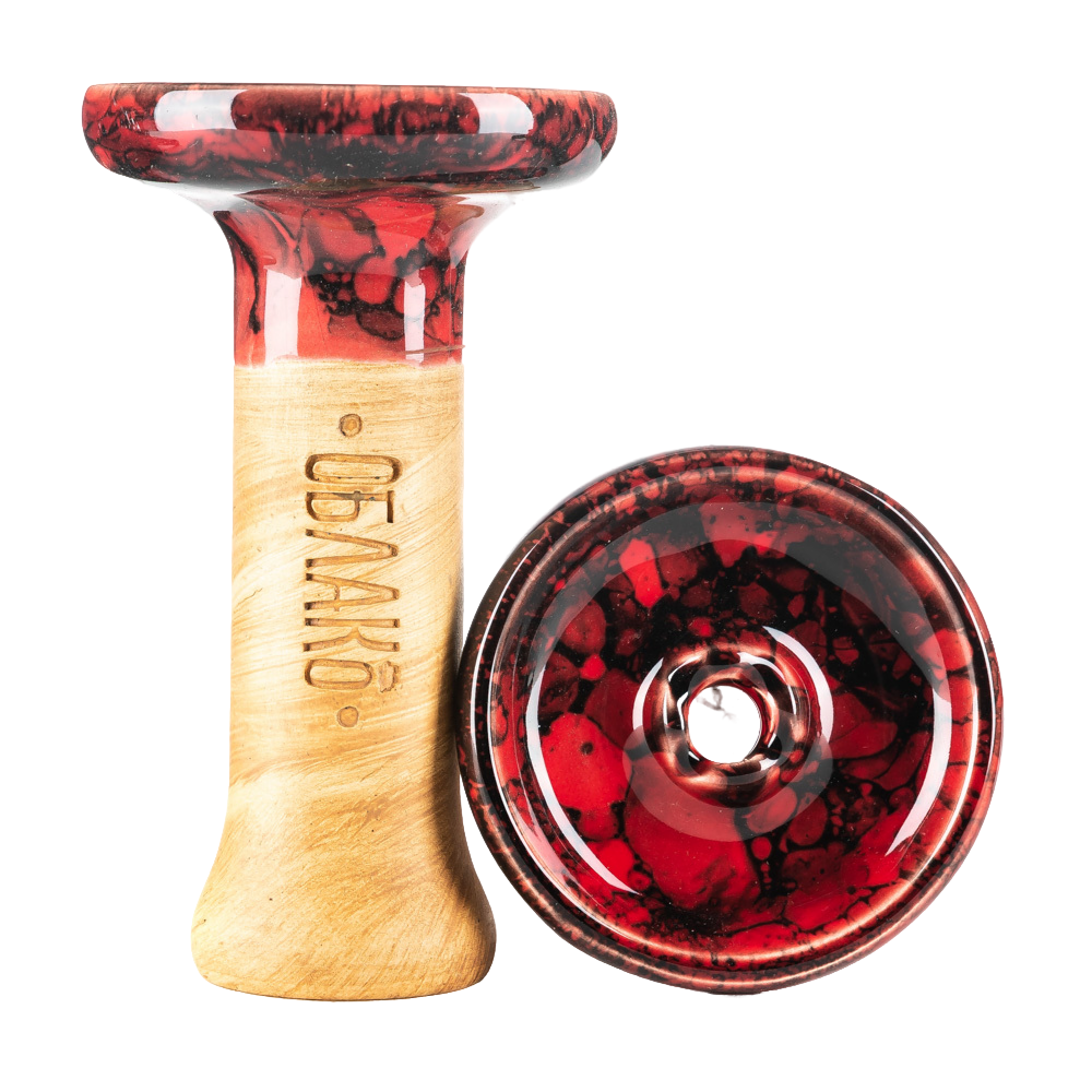 Чаша для кальяна - Облако - L - Phunnel Glaze - красно-чёрный мрамор ( фанэл )