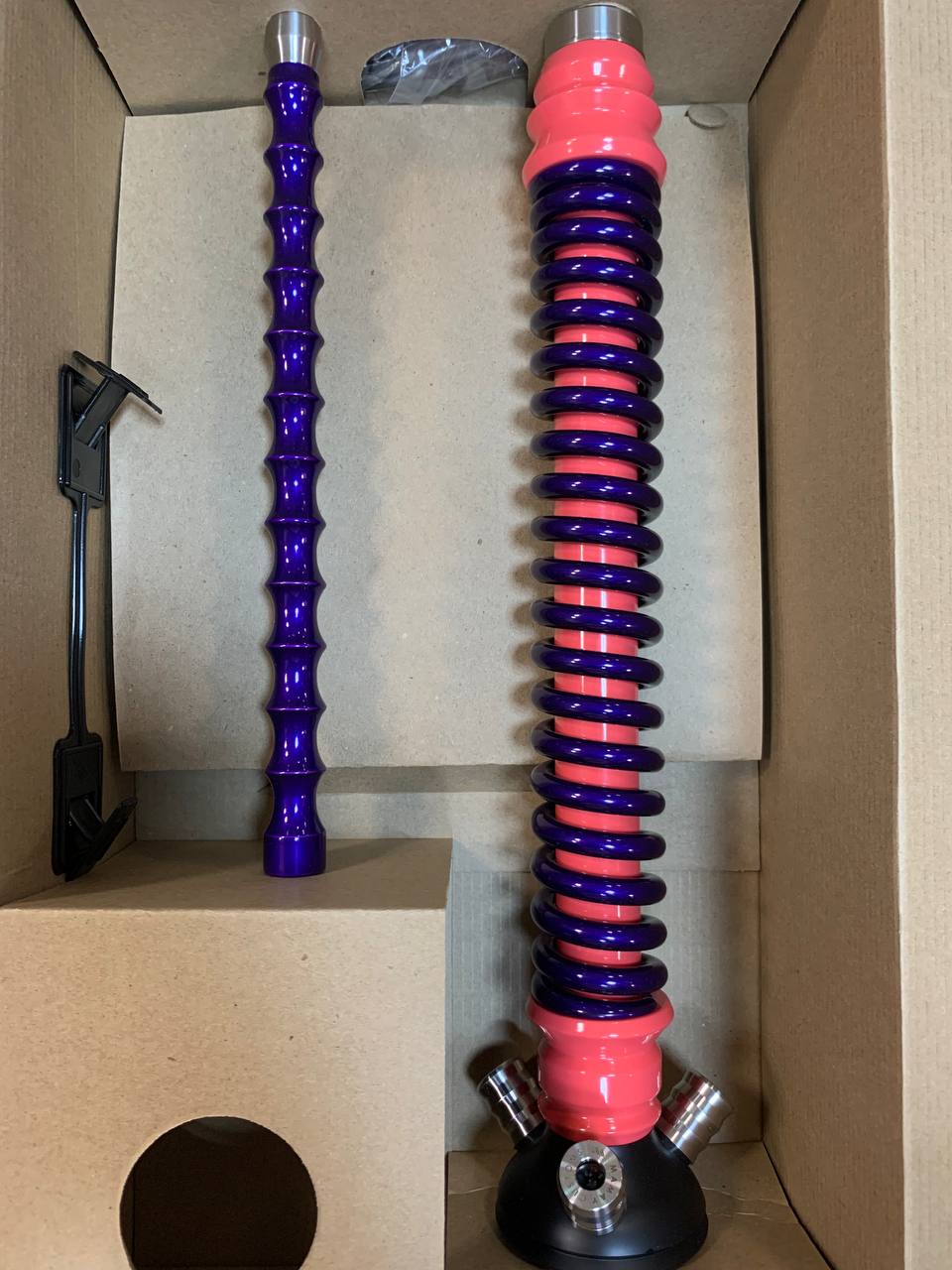 Кальян - Mamay - Coilovers - ( Розовая шахта - фиолетовый лак спираль ) 1.20