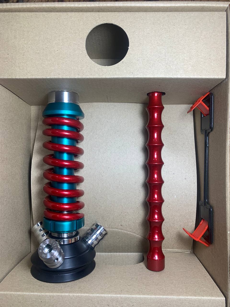 Кальян - Mamay - Coilovers Micro - ( Морская волна шахта - красный лак спираль )