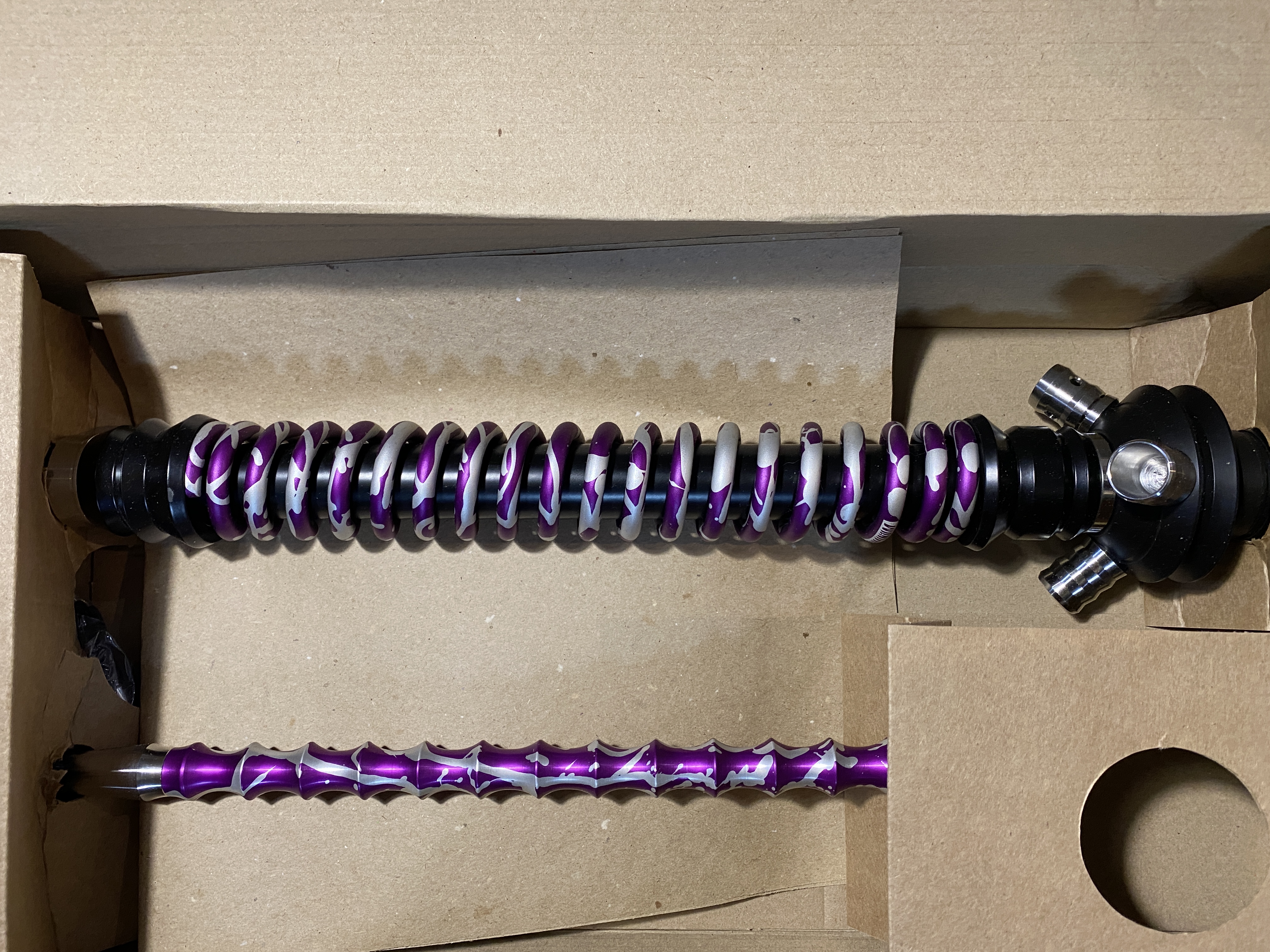 Кальян - Mamay - Coilovers - ( Черно - Фиолет / Серебро Анодирование )