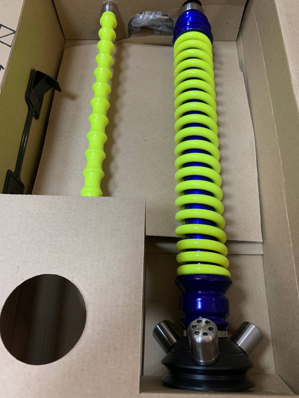 Кальян - Mamay - Coilovers - ( Синий Лак шахта - Желтый Флюр спираль ) - 1.2