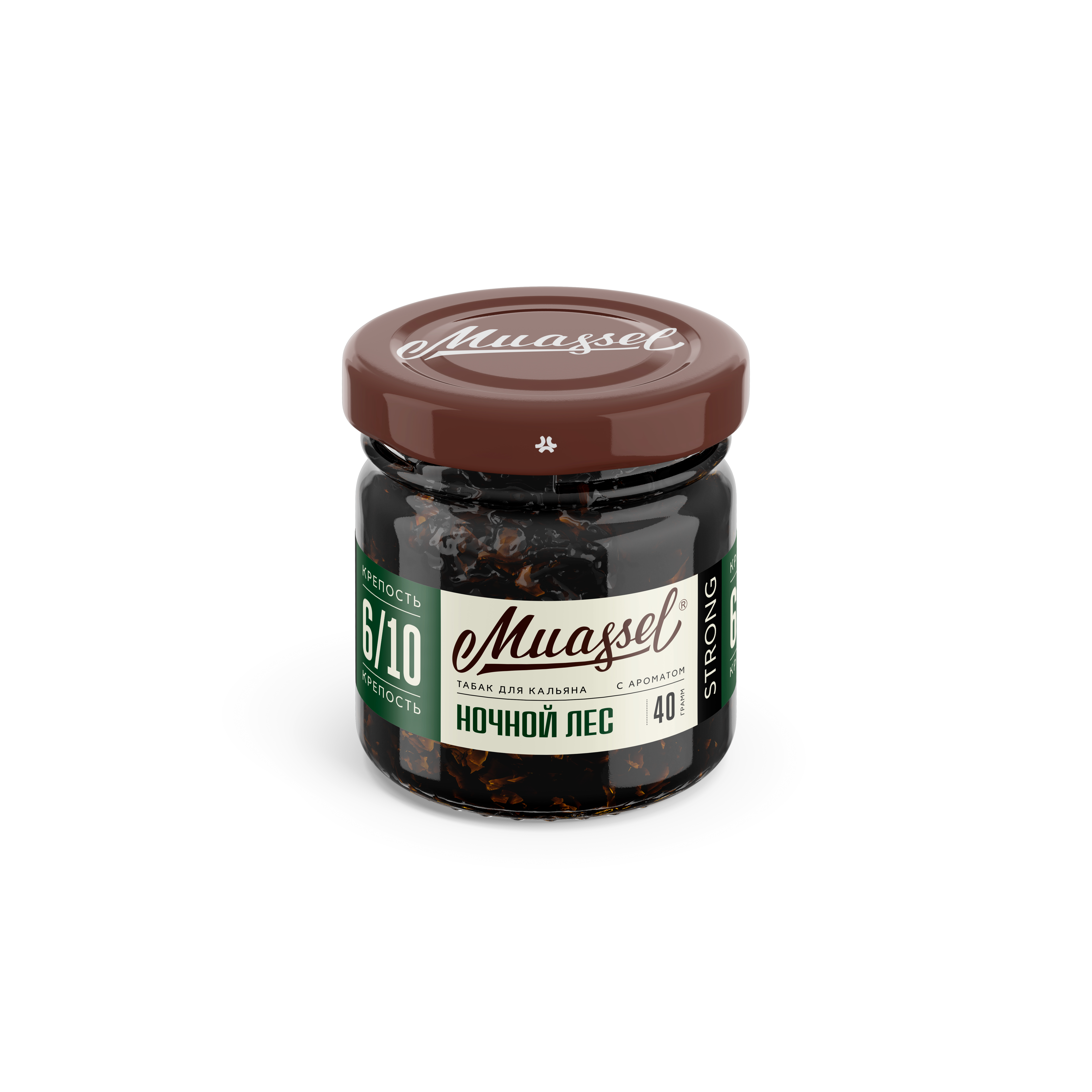 Табак для кальяна - Muassel strong 6/10 - Ночной лес ( с ароматом хвоя, дикие ягоды ) - 40 г
