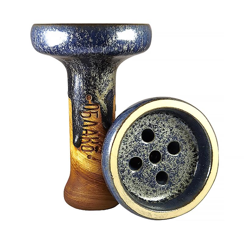 Чаша для кальяна - Облако - Black Glaze - серебро на синем