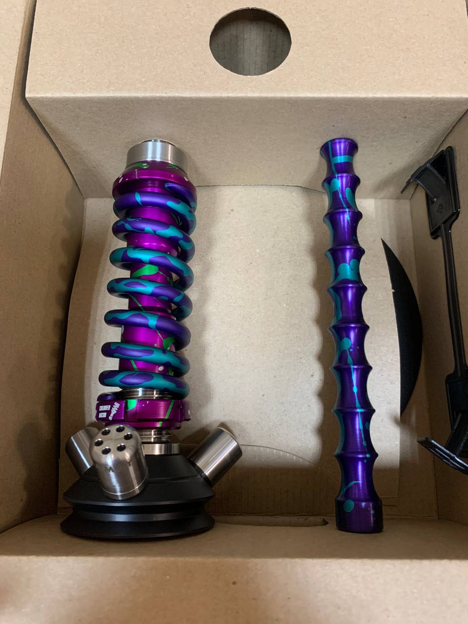 Кальян - Mamay - Coilovers Micro ANOD - ( Пурпурный Сплеш шахта - ФиолетовоБирюзовый Сплеш спираль )