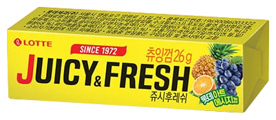 Жевательная резинка - Lotte - Juicy Fresh - 26 г