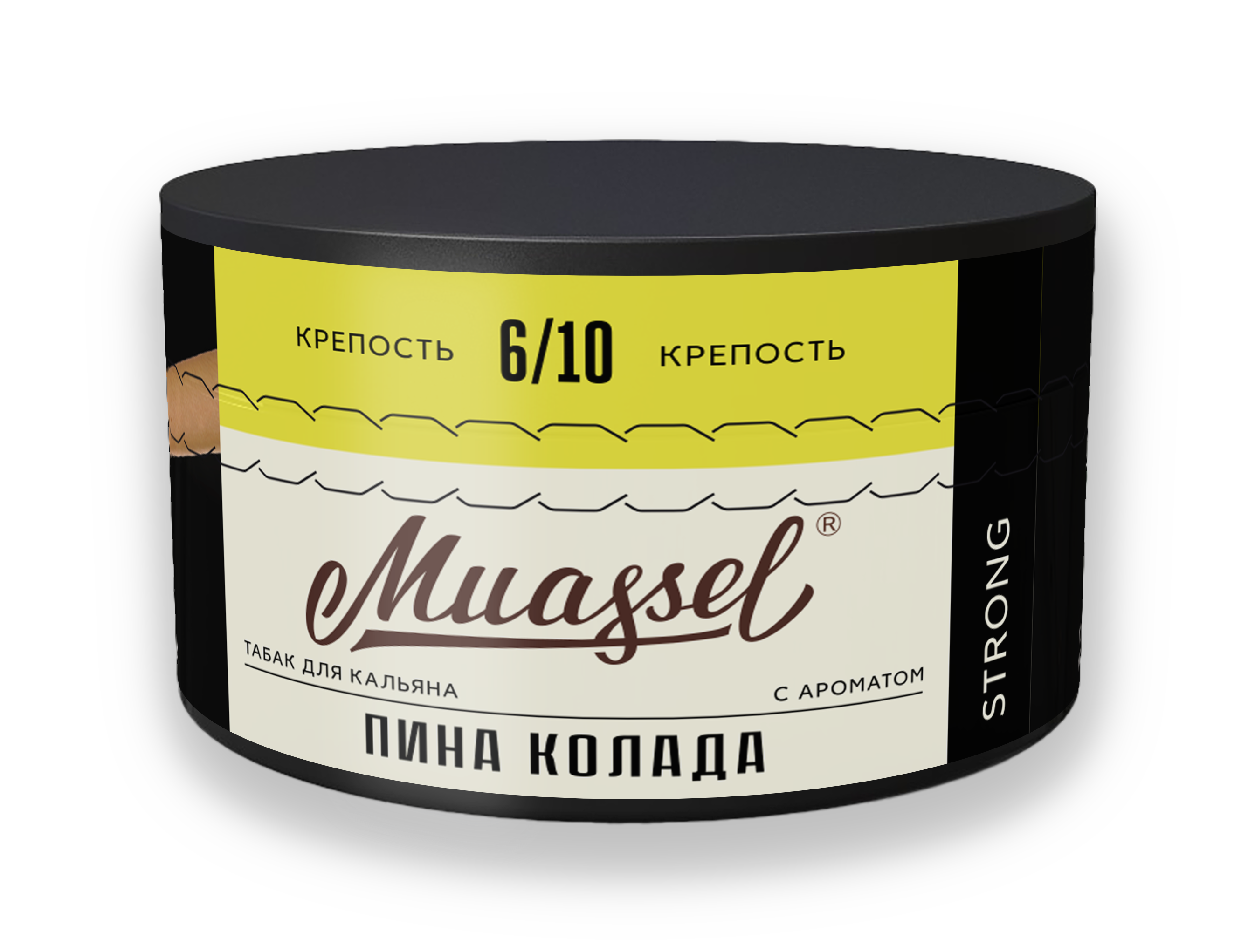 Табак для кальяна - Muassel Strong 6/10 - ПИНА КОЛАДА ( с ароматом ананас, кокос ) - 200 г