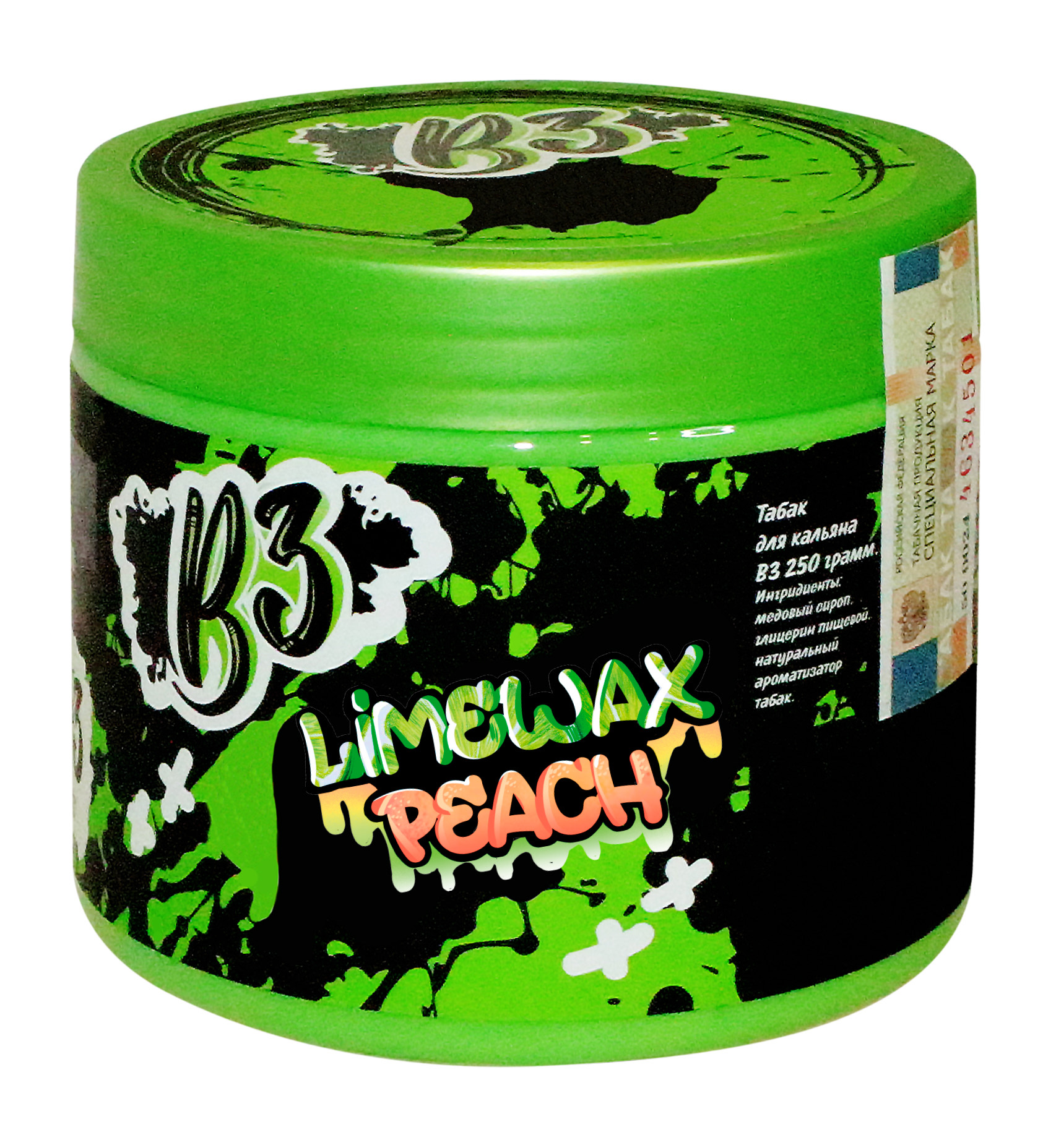 Табак для кальяна - B3 - Limewax Peach ( с ароматом Лайм персик ) - 250 г