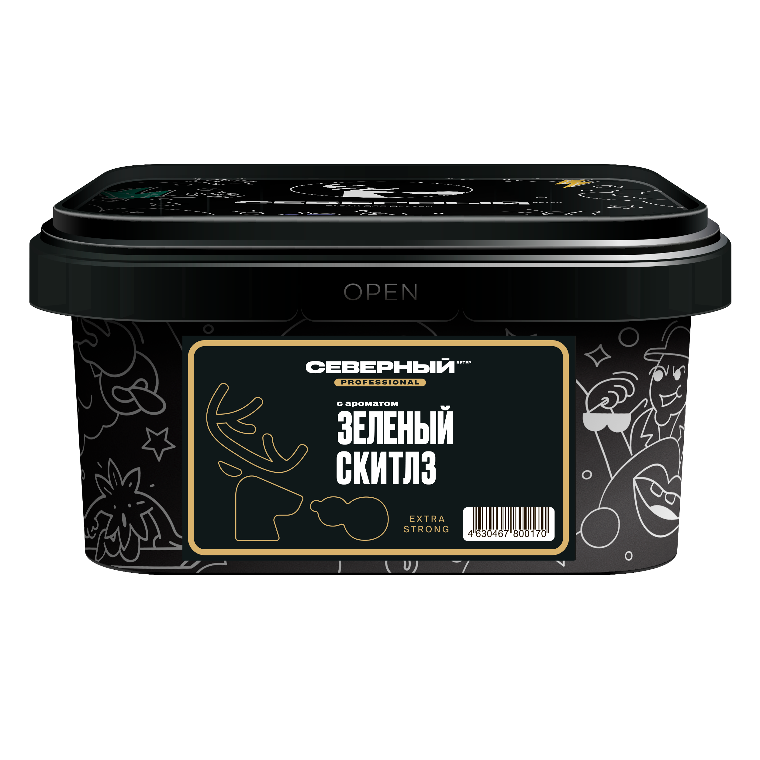 Табак для кальяна - Северный PRO - ЗЕЛЁНЫЙ СКИТЛЗ ( с ароматом зелёный скитлз ) - 200 г