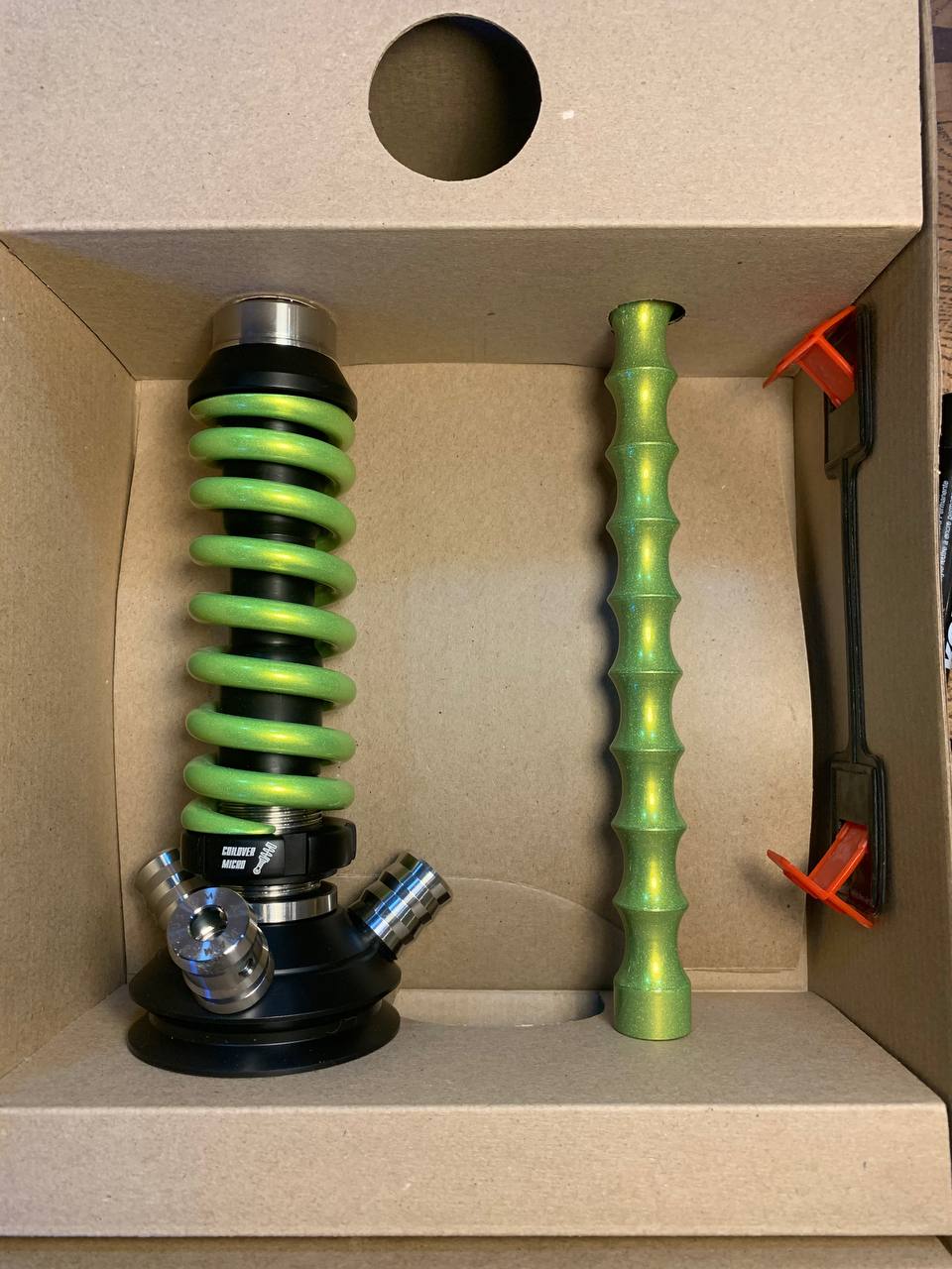 Кальян - Mamay - Coilovers Micro - ( Черная шахта - салатовый лак спираль )