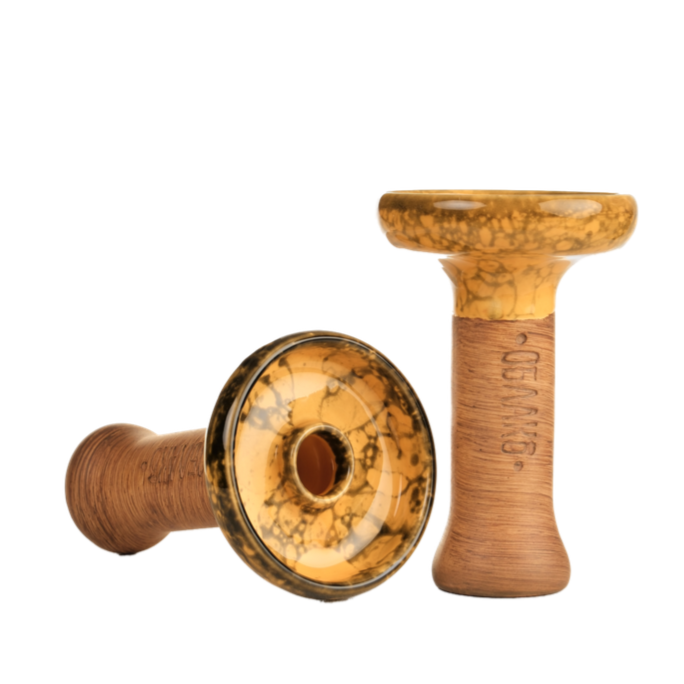 Чаша для кальяна - Облако - L - Phunnel Glaze - оранжево-чёрный мрамор ( фанэл )