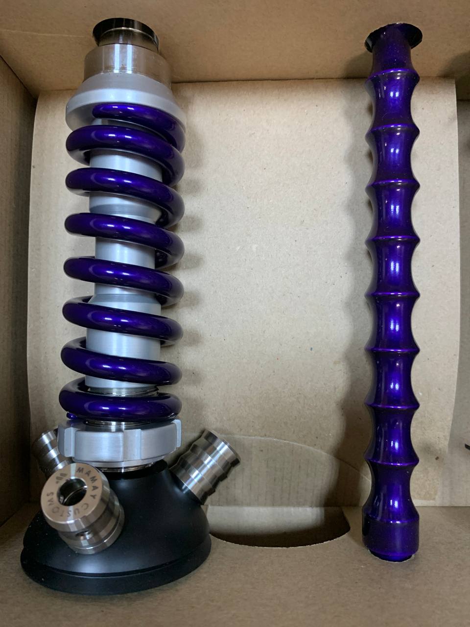 Кальян - Mamay - Coilovers Micro - ( Хром шахта - фиолетовый лак спираль ) 3.14